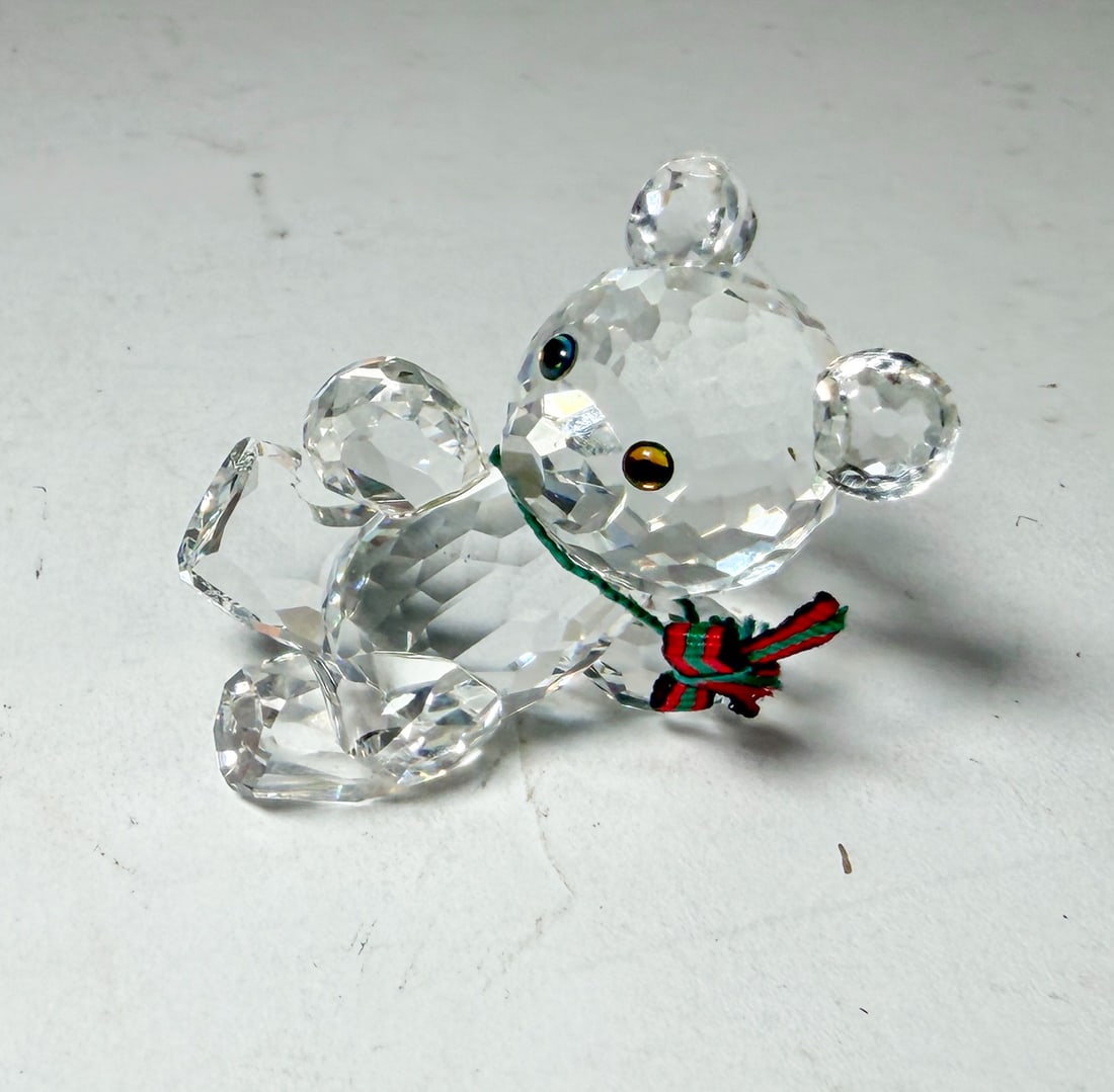 Swarovski Silver Crystal "Reclining Kris Bear" IOB - 2