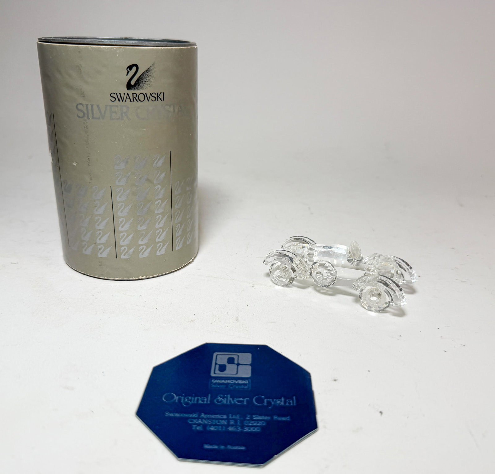 Swarovski Silver Crystal Roadster IOB: Swarovski Silver Crystal Roadster IOB signed by designer Size 3.25" L Literature Brooks Auction – Online Auction Terms & Conditions Contact: (856) 694-2960 | info@brooks.auction READ BEFORE YOU