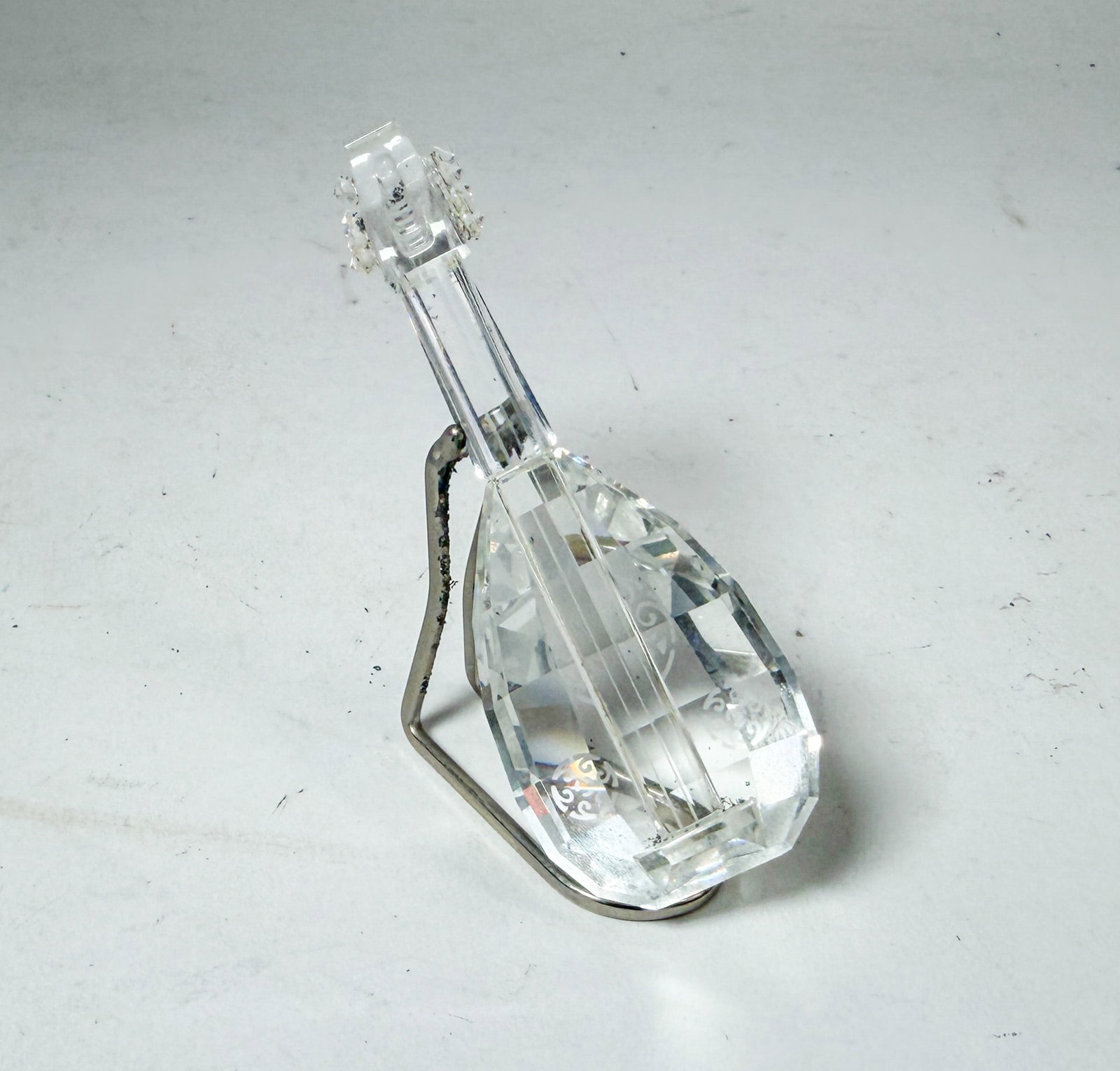 Swarovski Silver Crystal Lute with Stand IOB - 2