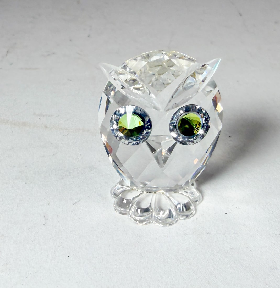 Swarovski Silver Crystal Owl IOB - 2