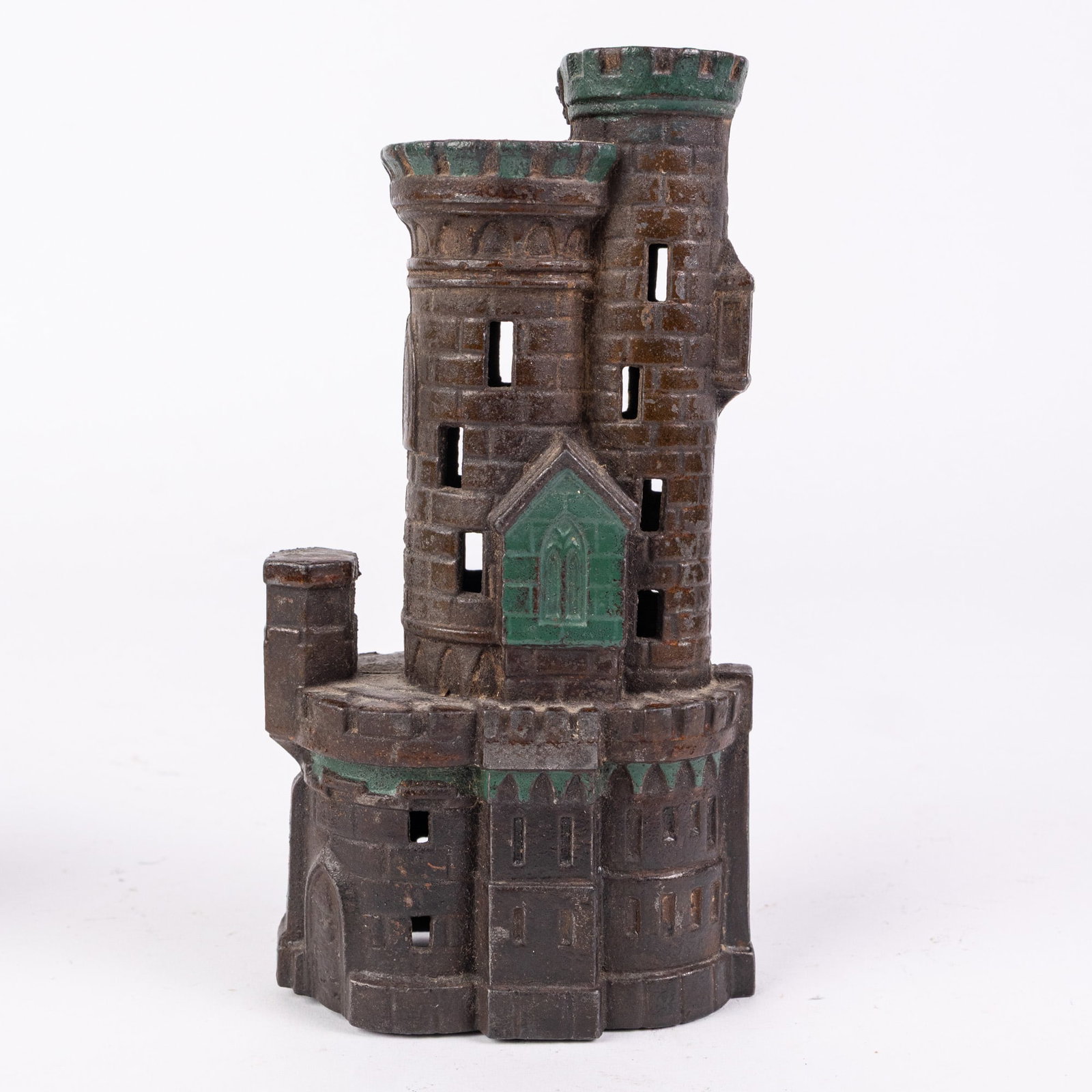 Castle with Two Towers Cast Iron Still Bank - 3