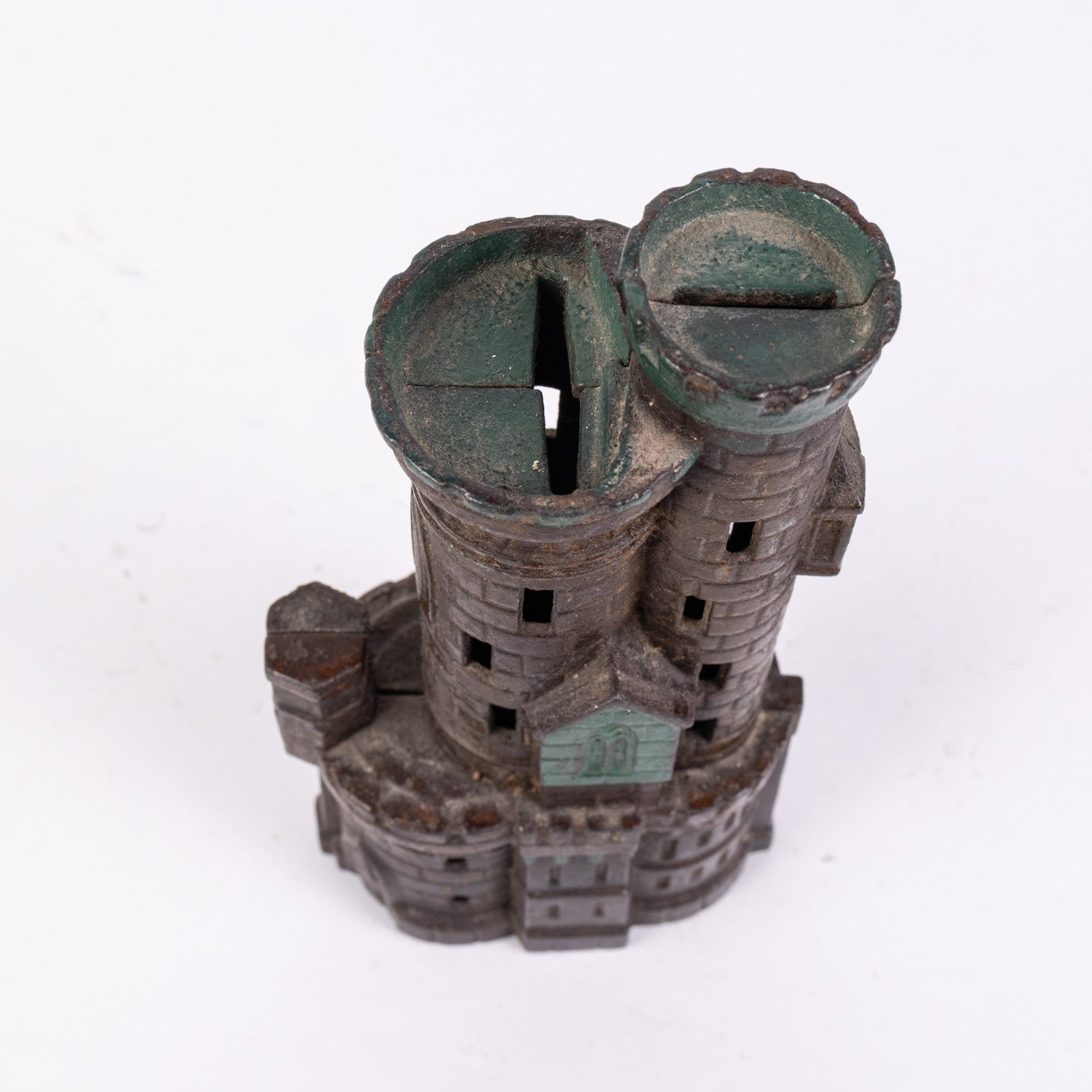 Castle with Two Towers Cast Iron Still Bank - 4