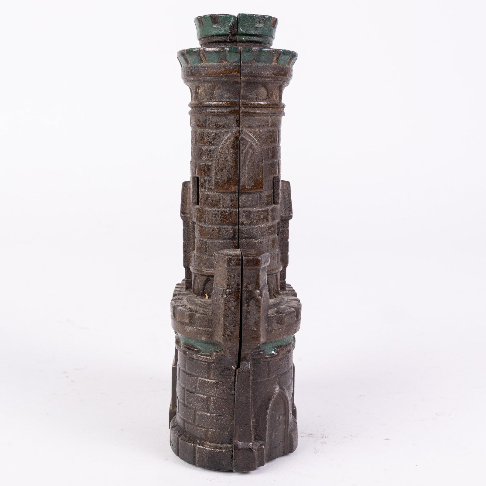 Castle with Two Towers Cast Iron Still Bank - 5