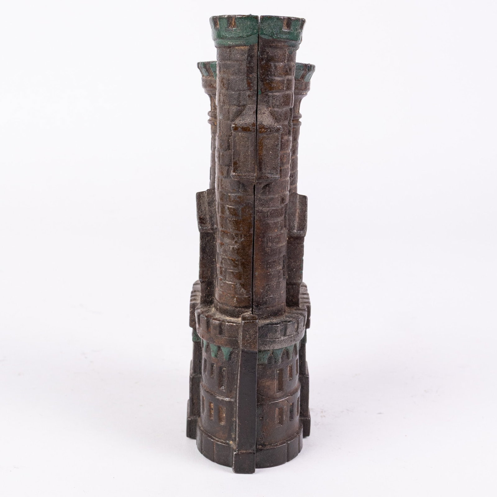 Castle with Two Towers Cast Iron Still Bank - 6
