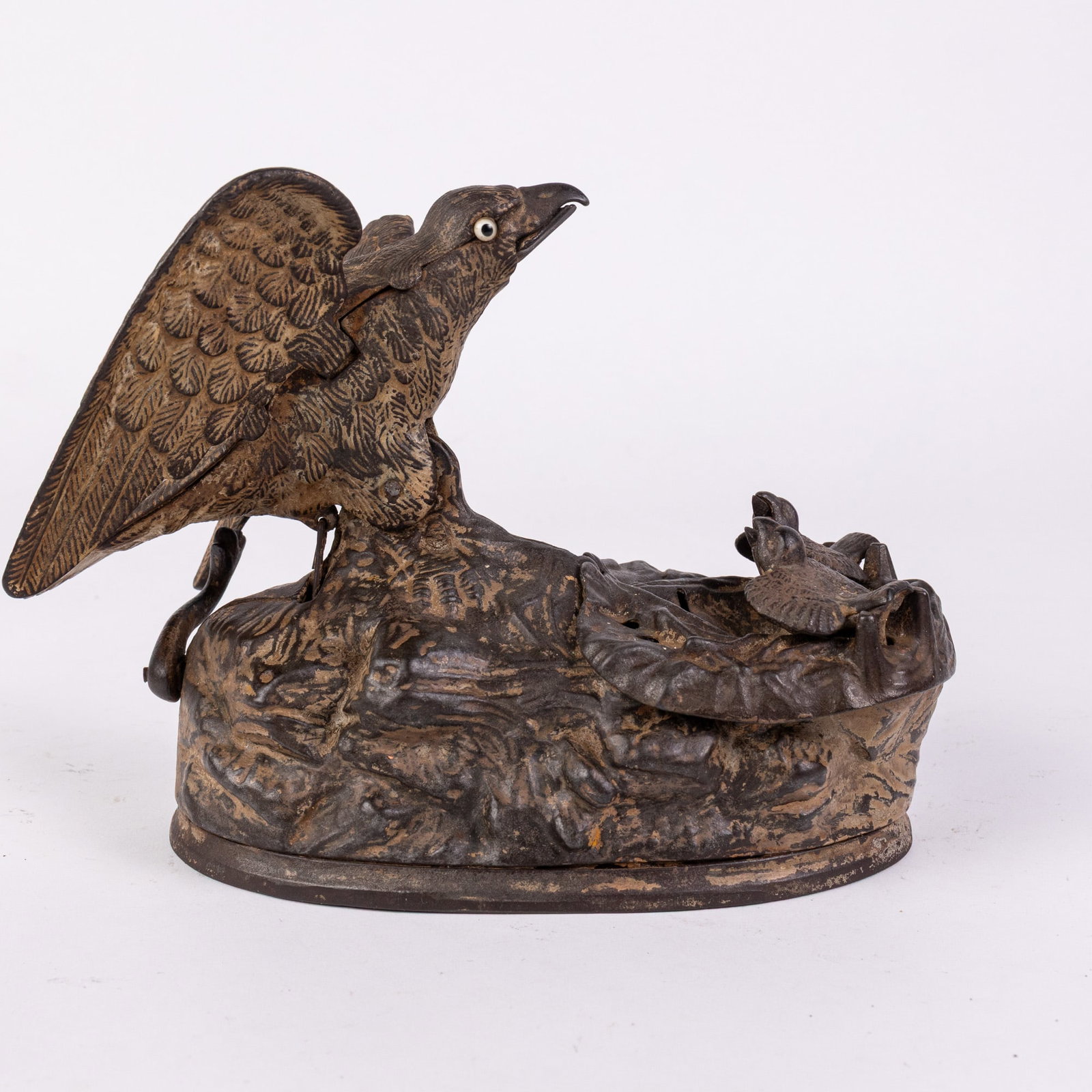 J. & E. Stevens Eagle and Eaglets Mechanical Bank (1 of 8)