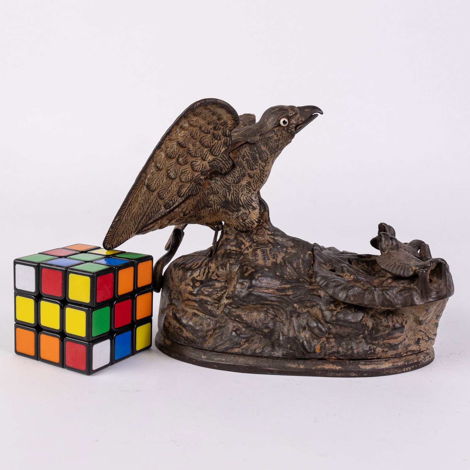 J. & E. Stevens Eagle and Eaglets Mechanical Bank - 2