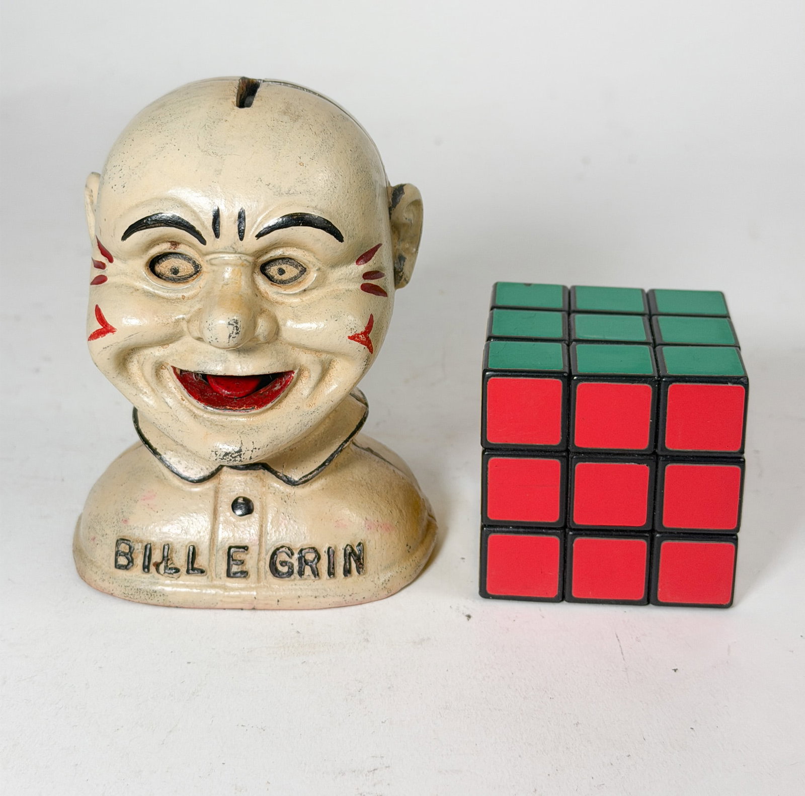 J. & E. Stevens Co "Bill E Grin" Mechanical Cast Bank - 2