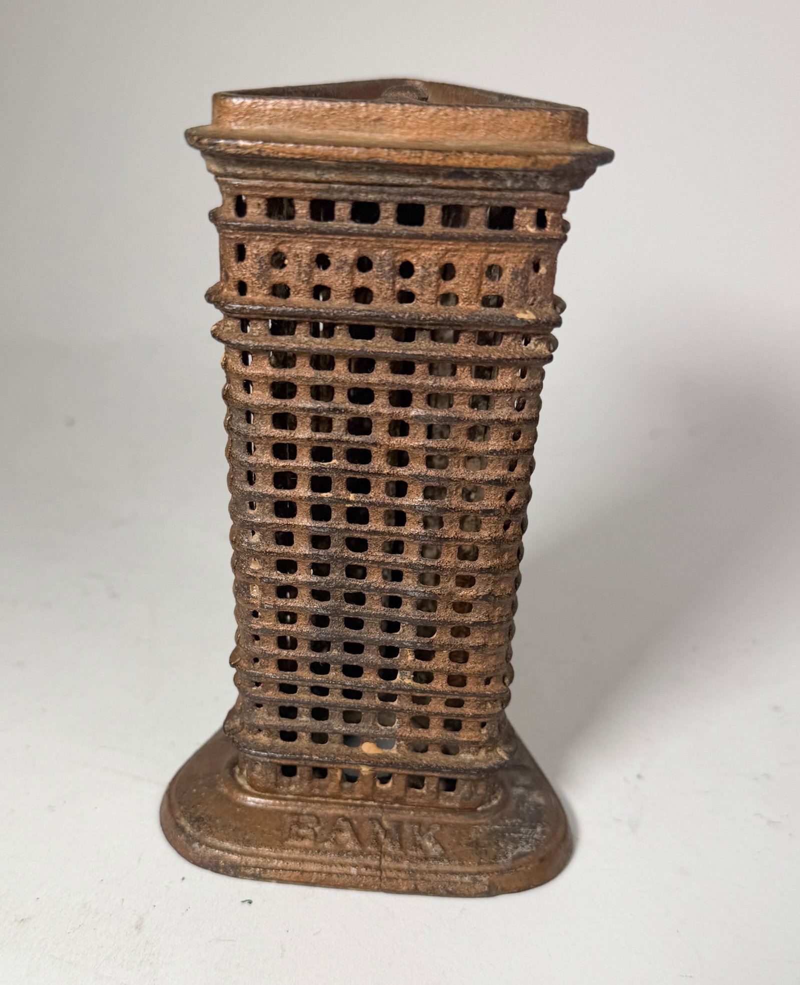Cast Iron Flat Iron Building Bank - 4