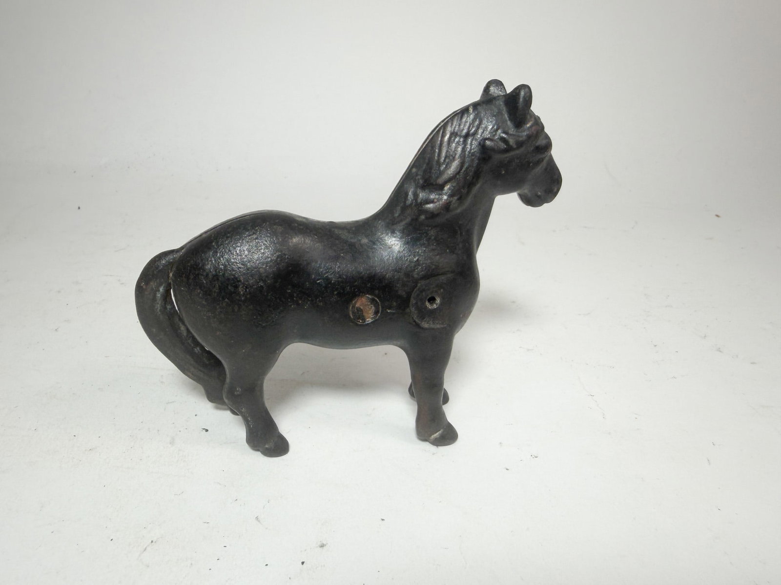 "Good Luck" Cast Iron Horse Bank - 3