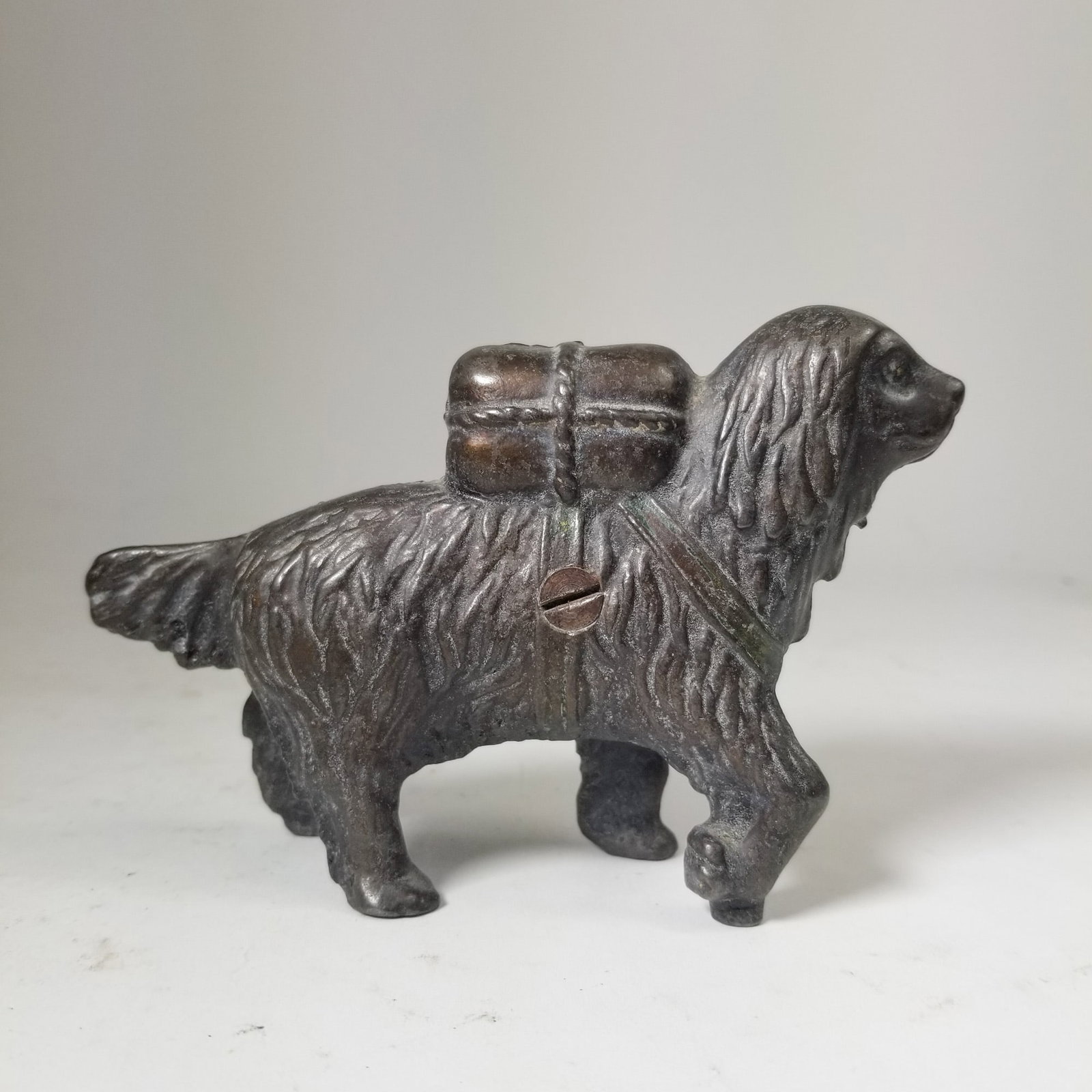 St. Bernard Cast Iron Dog Still Bank (1 of 4)