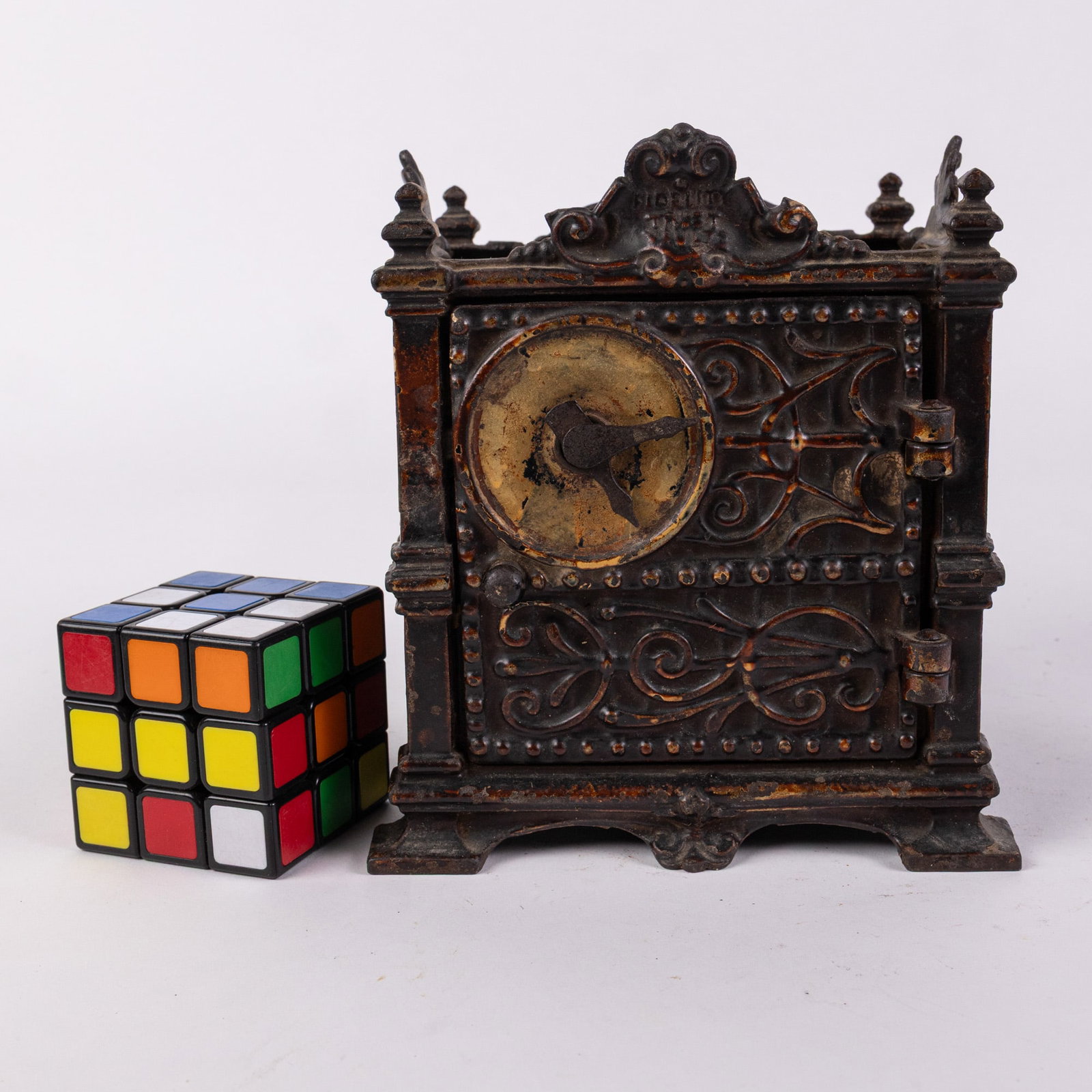 19th c. "Fidelity Trust Vault" Cast Iron Safe Bank - 2
