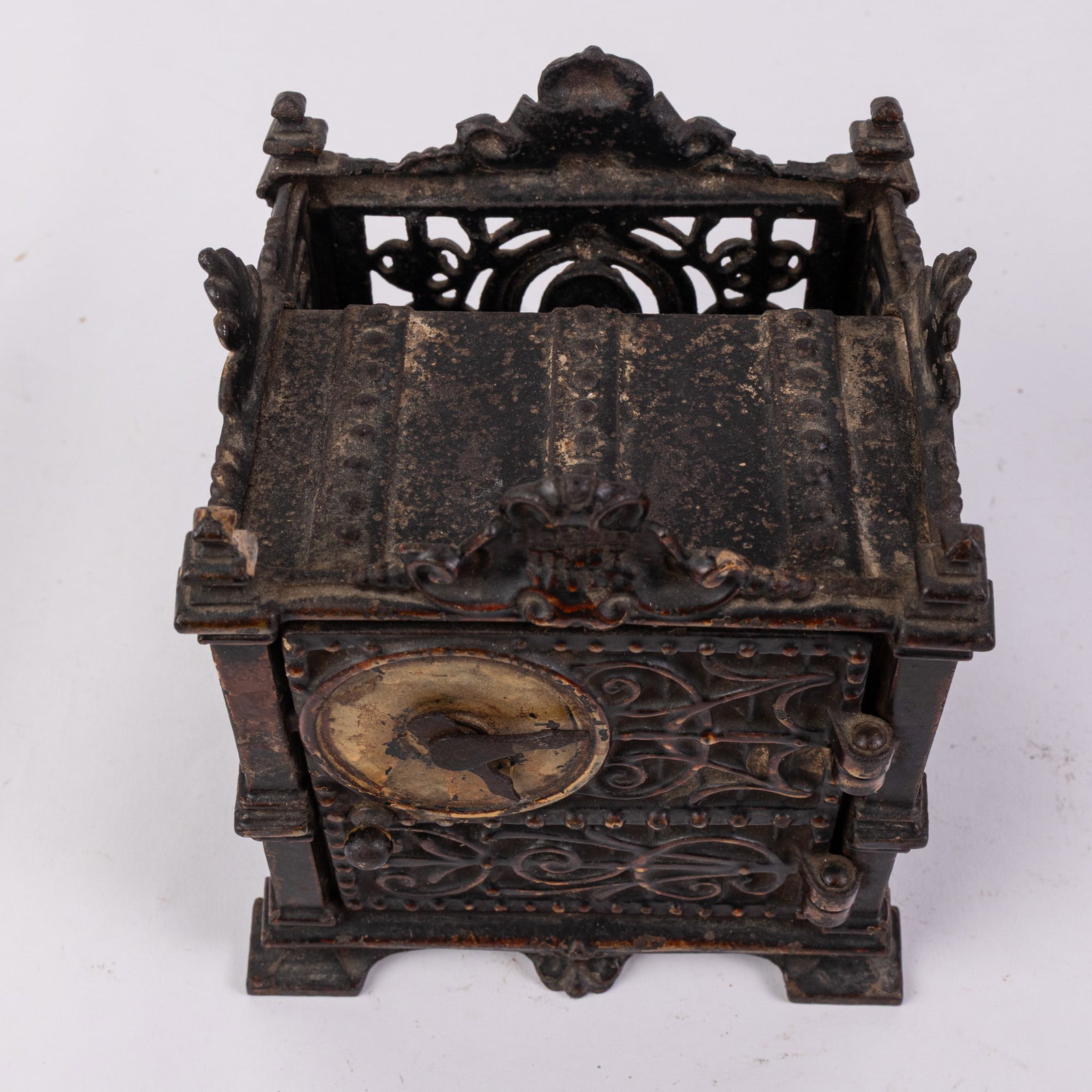 19th c. "Fidelity Trust Vault" Cast Iron Safe Bank - 3