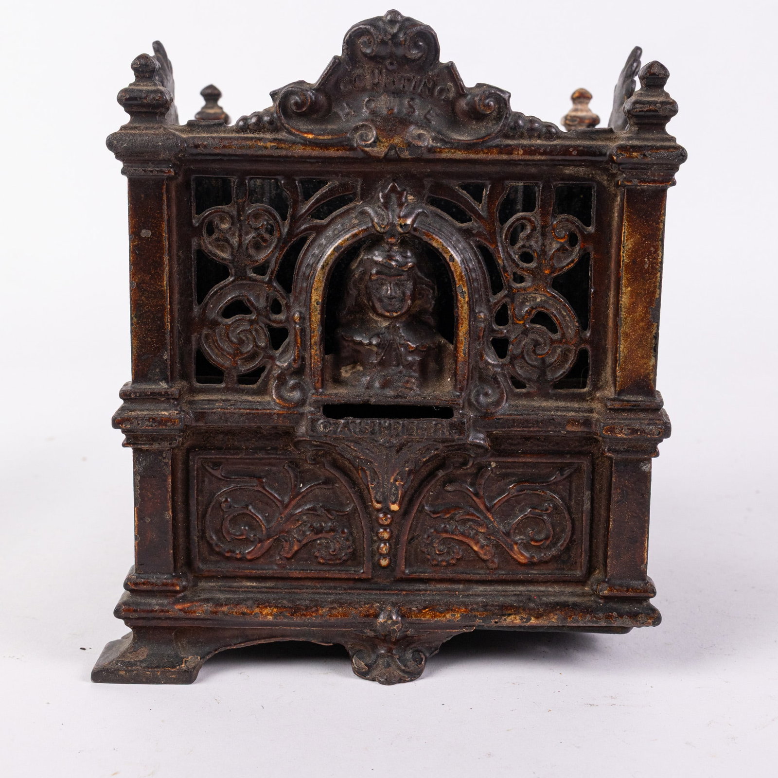 19th c. "Fidelity Trust Vault" Cast Iron Safe Bank - 6