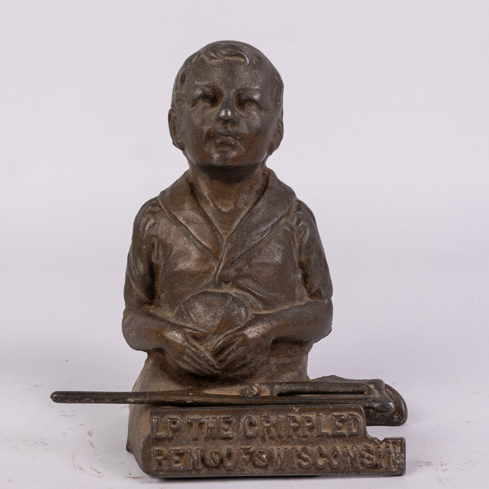 Help the Crippled Children of Wisconsin Cast Iron Still Bank: Help the Crippled Children of Wisconsin Cast Iron Still Bank Size 7" H Literature Brooks Auction – Online Auction Terms & Conditions Contact: (856) 694-2960 | info@brooks.auction READ BEFORE