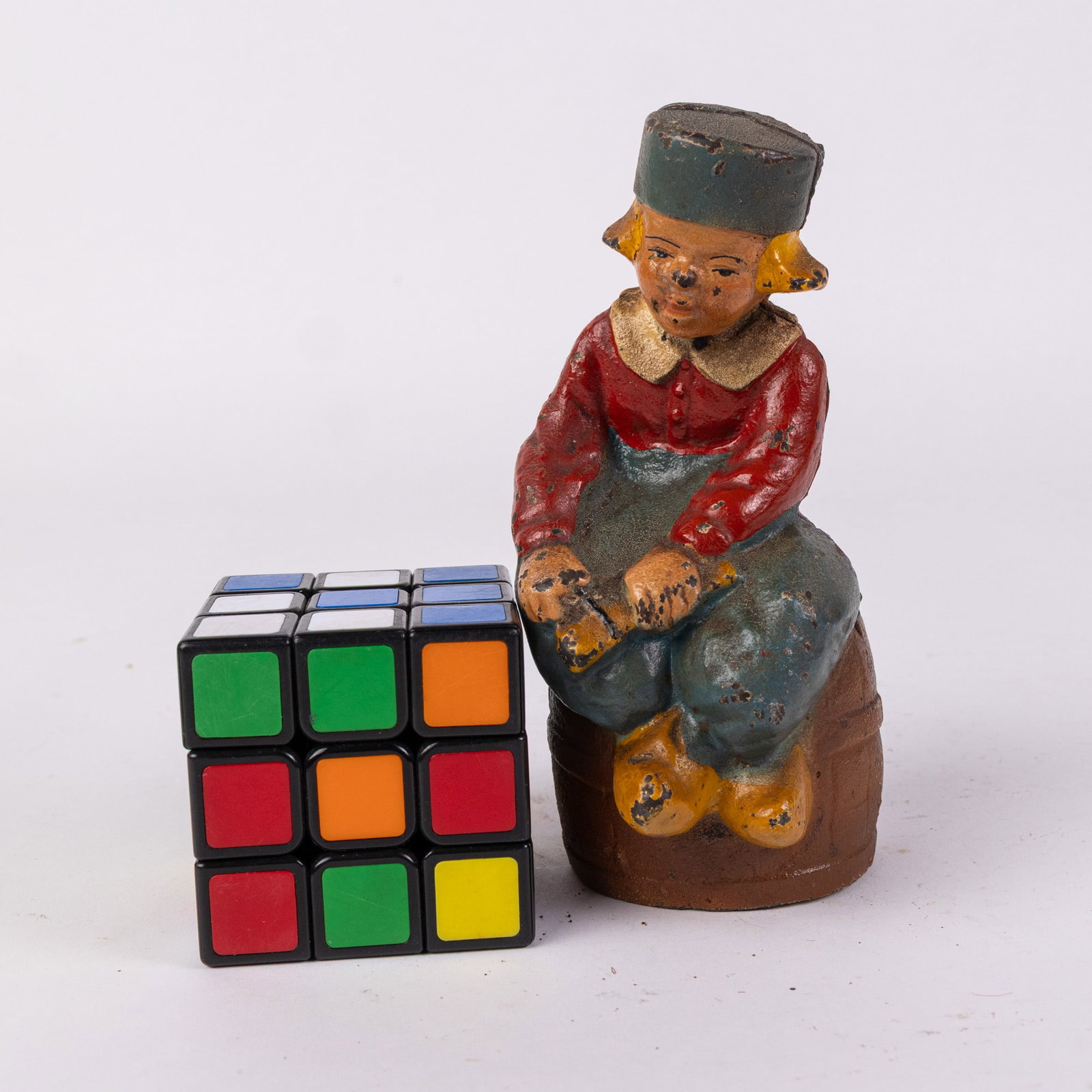 Dutch Boy on Barrel Cast Iron Still Bank - 2