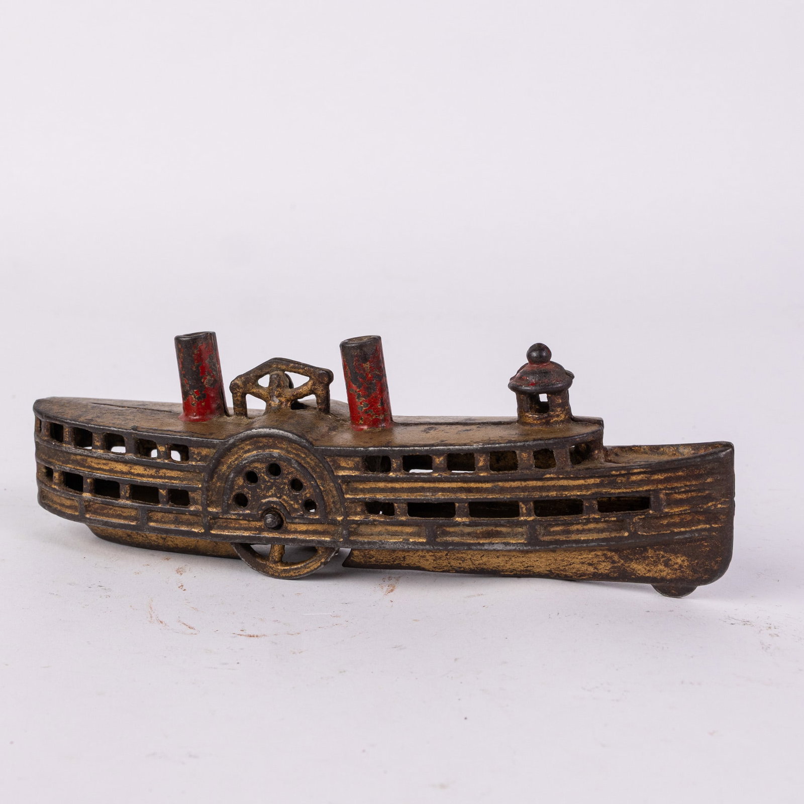 Cast Iron Steamboat Still Bank (1 of 6)