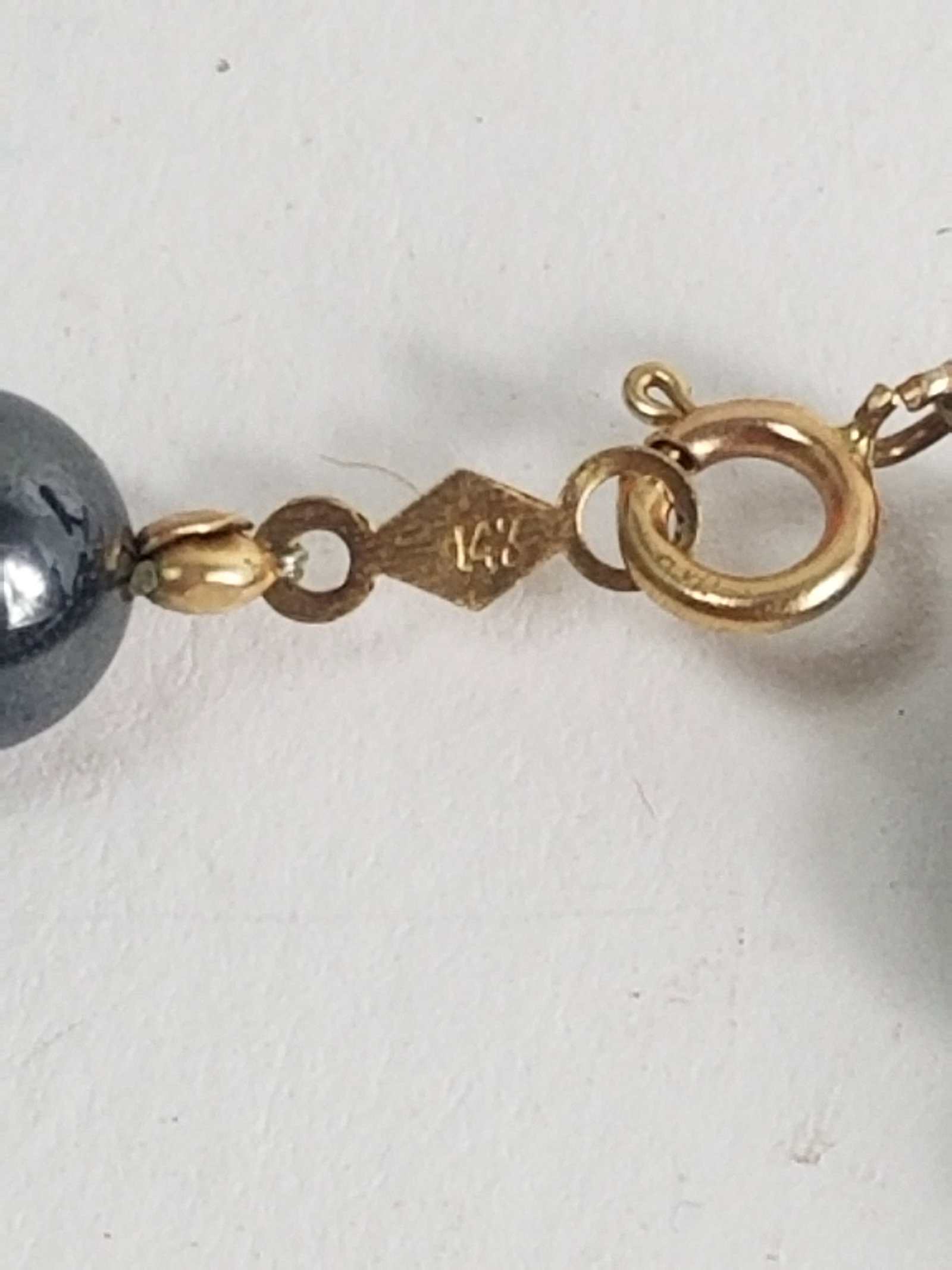 14KY Gold Black Pearl Bracelet - 2