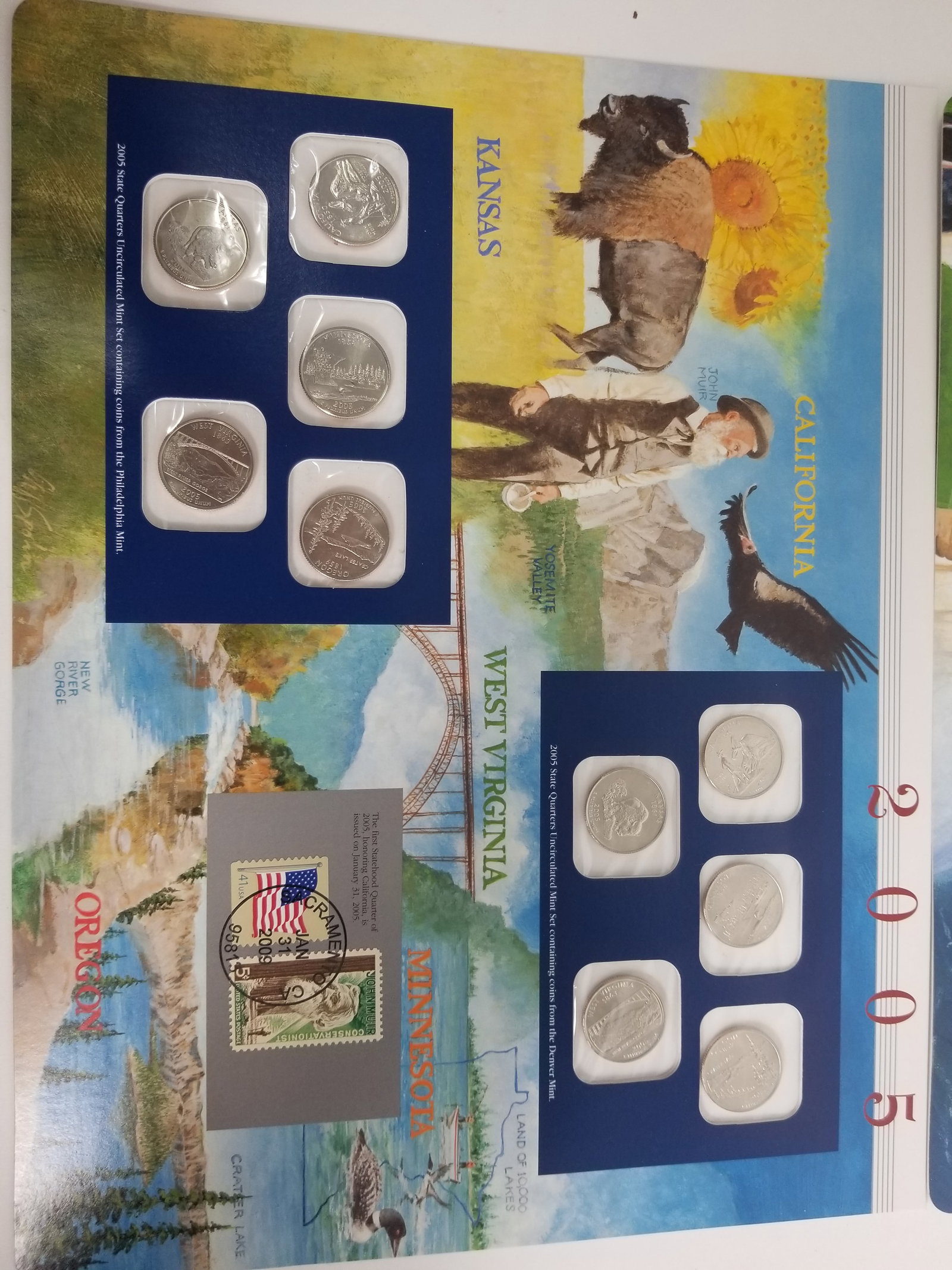 2005 United States Mint Uncirculated Coin set Philadelphia and Denver Mint And State Quarters - 2