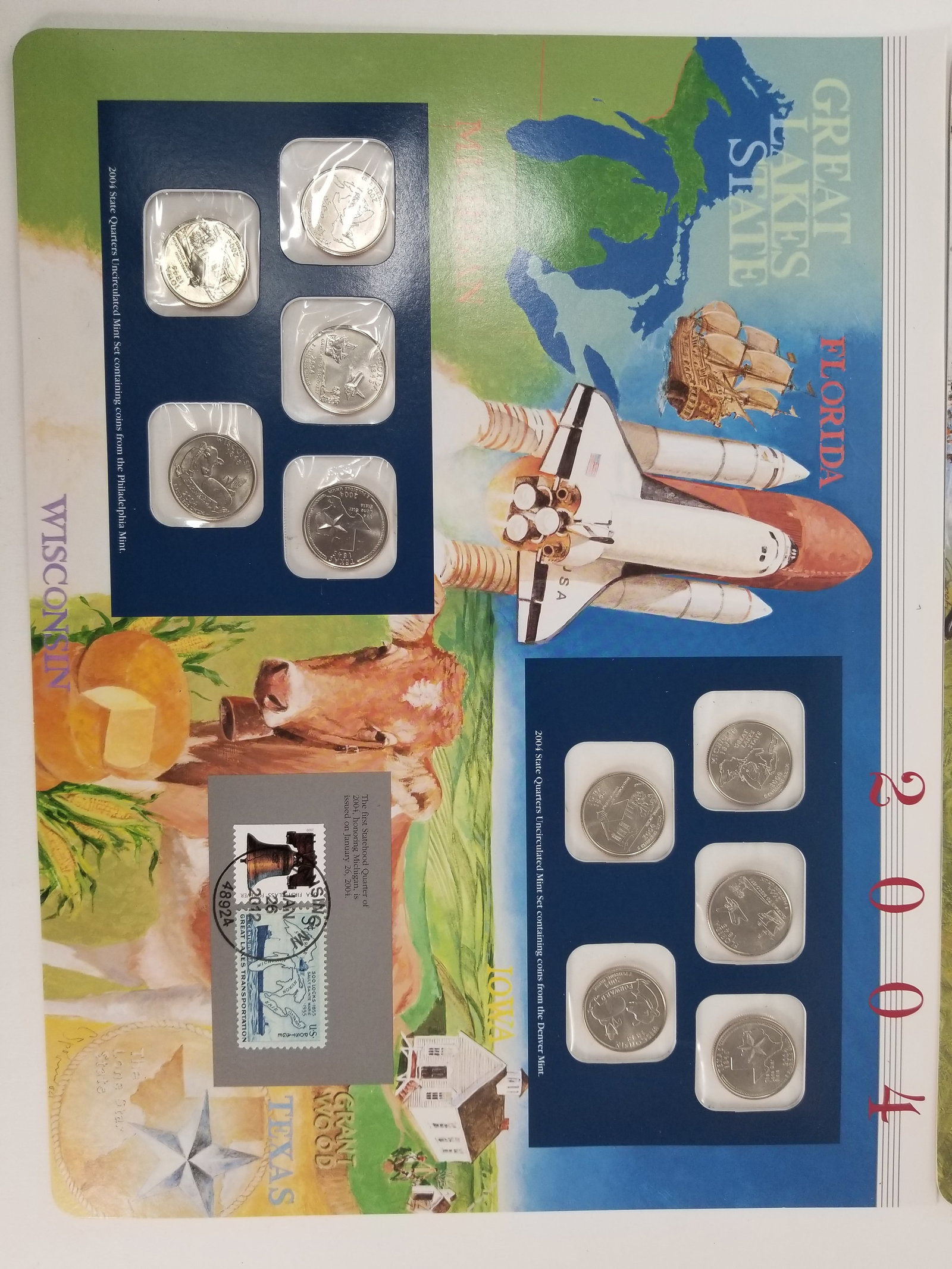 2004 United States Mint Uncirculated Coin set Philadelphia and Denver Mint And State Quarters - 3