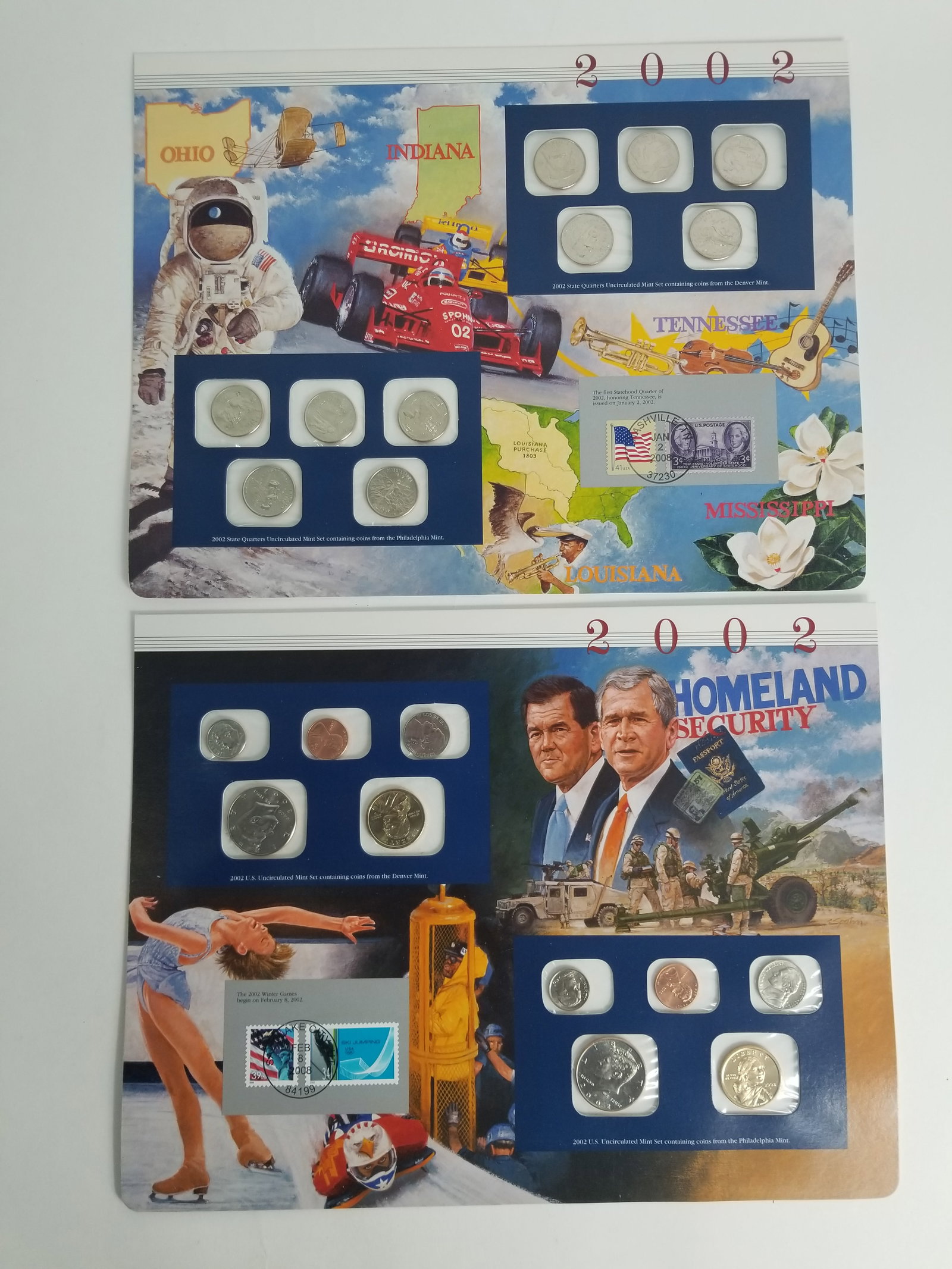 2002 United States Mint Uncirculated Coin set Philadelphia and Denver Mint And State Quarters: 2002 United States Mint Uncirculated Coin set Philadelphia and Denver Mint And State Quarters Literature Brooks Auction – Online Auction Terms & Conditions —————