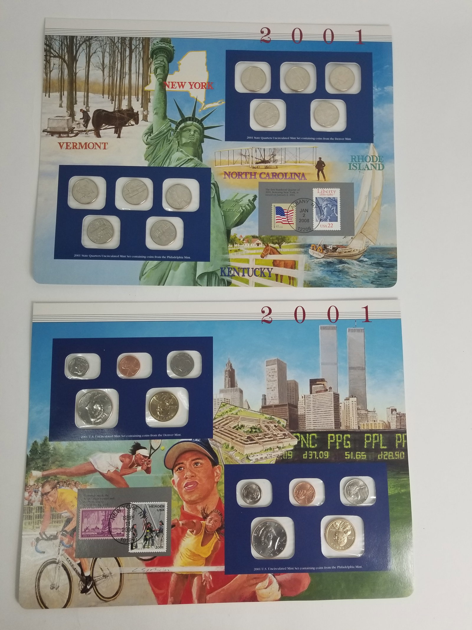2001 United States Mint Uncirculated Coin set Philadelphia and Denver Mint And State Quarters: 2001 United States Mint Uncirculated Coin set Philadelphia and Denver Mint And State Quarters Literature Brooks Auction – Online Auction Terms & Conditions —————