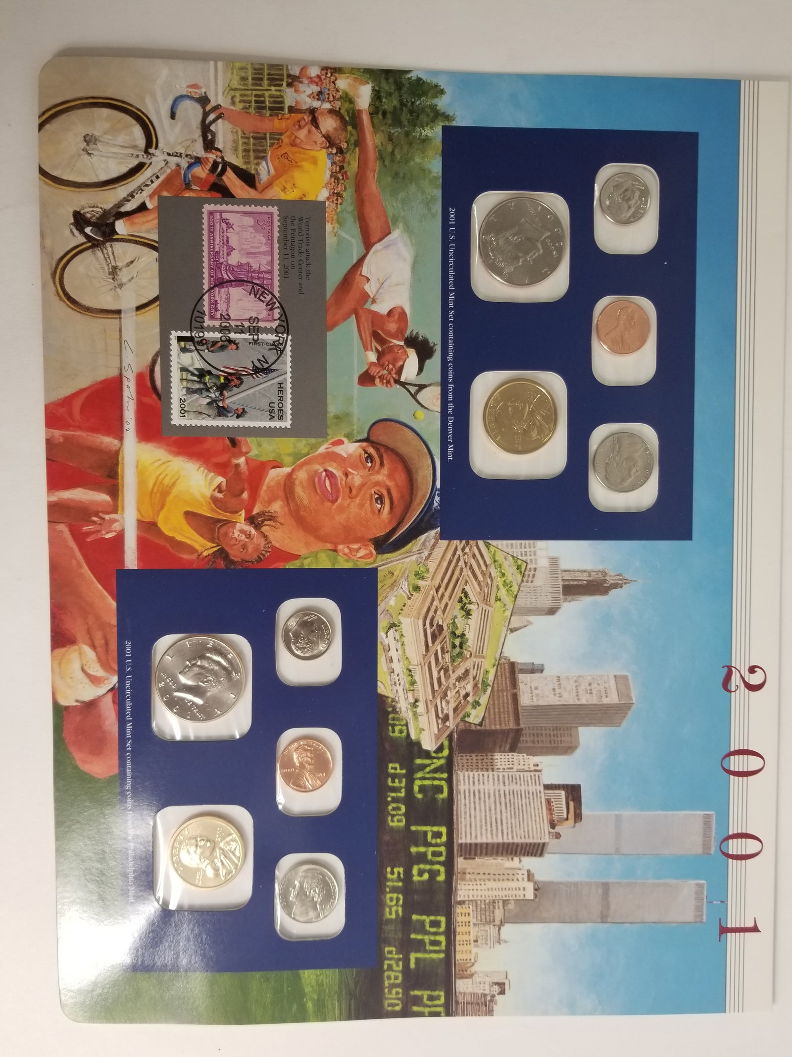 2001 United States Mint Uncirculated Coin set Philadelphia and Denver Mint And State Quarters - 2