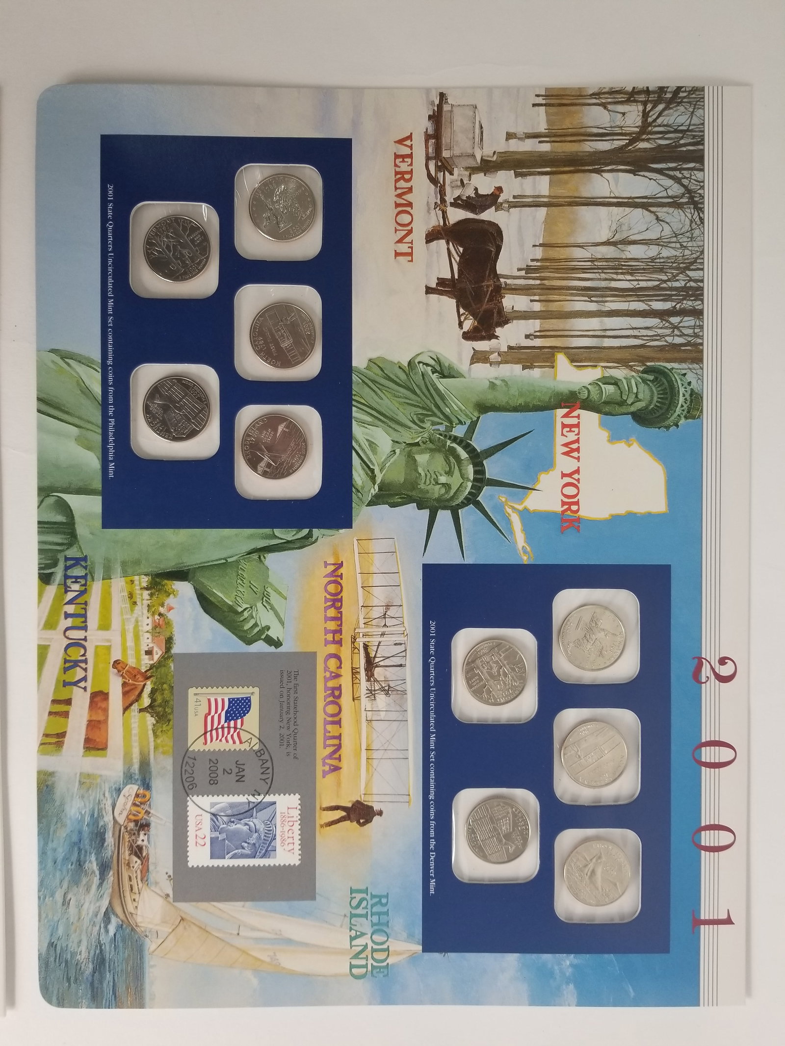 2001 United States Mint Uncirculated Coin set Philadelphia and Denver Mint And State Quarters - 3