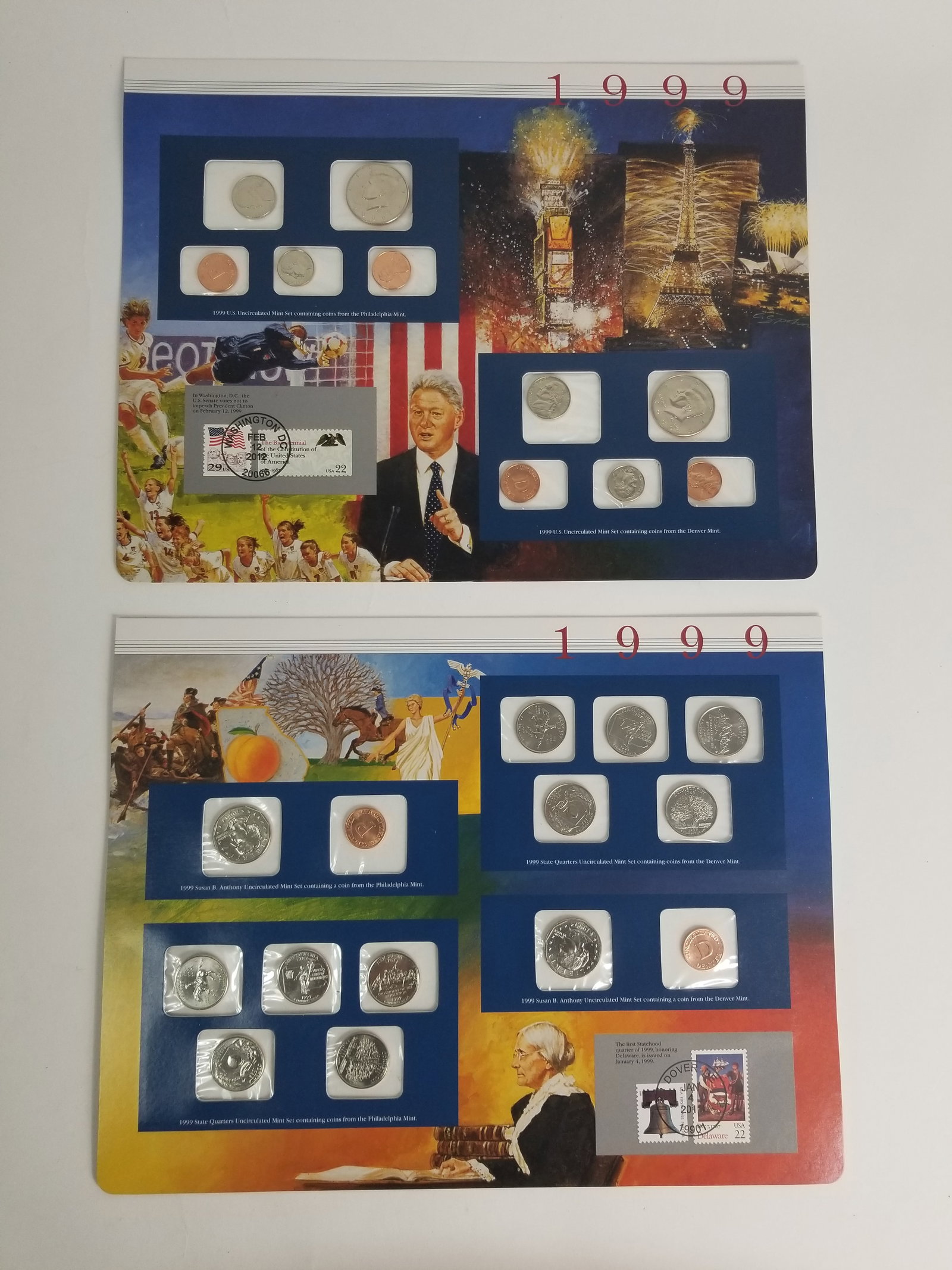 1999 United States Mint Uncirculated Coin set Philadelphia and Denver Mint And State Quarters (1 of 3)