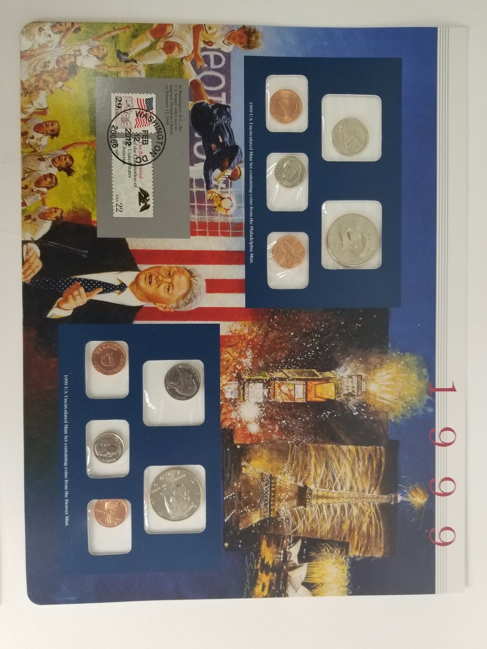 1999 United States Mint Uncirculated Coin set Philadelphia and Denver Mint And State Quarters - 2