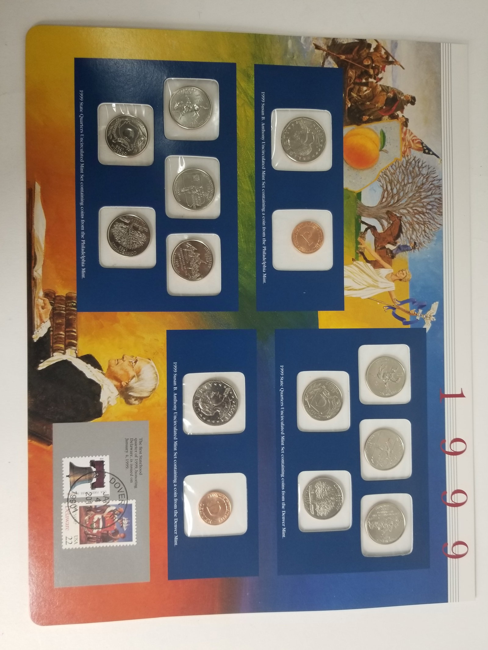 1999 United States Mint Uncirculated Coin set Philadelphia and Denver Mint And State Quarters - 3
