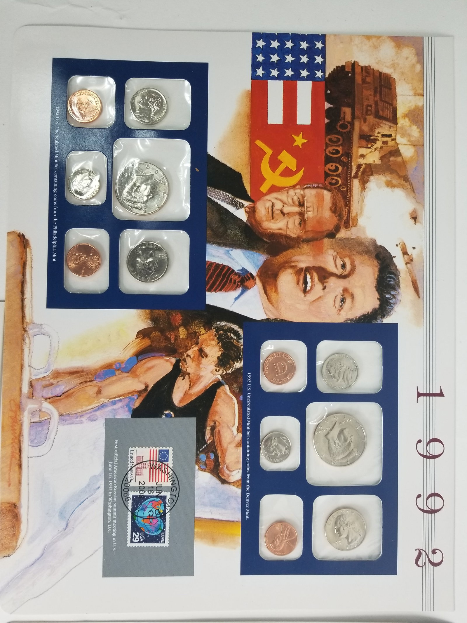 1992-1990 United States Mint Uncirculated Coin set Philadelphia and Denver Mint - 2