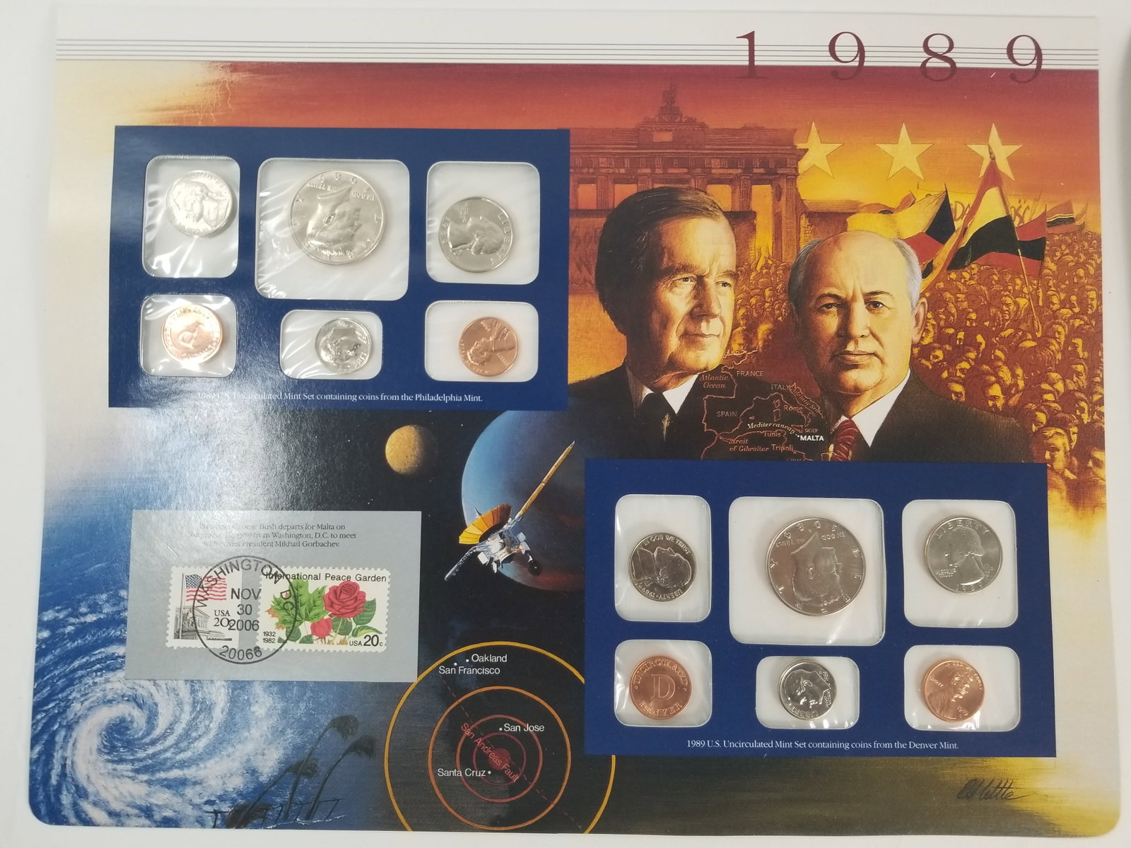 1989-1987 United States Mint Uncirculated Coin set Philadelphia and Denver Mint - 2