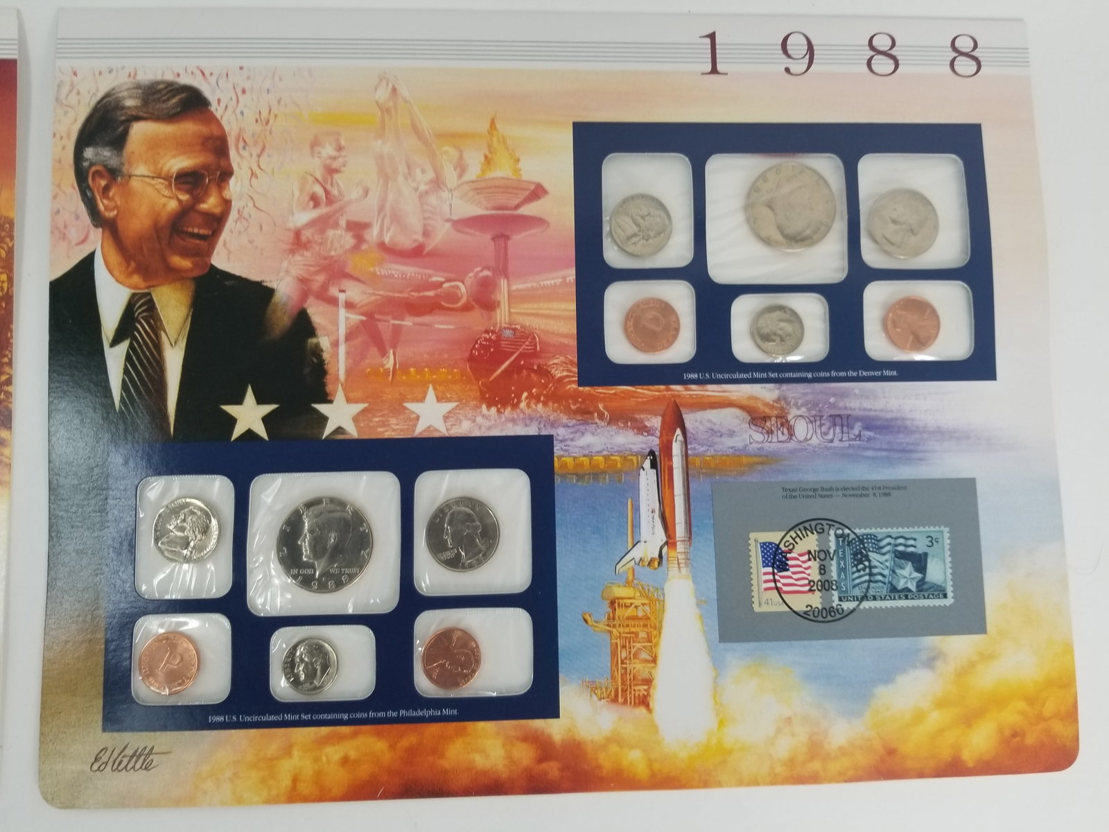 1989-1987 United States Mint Uncirculated Coin set Philadelphia and Denver Mint - 3
