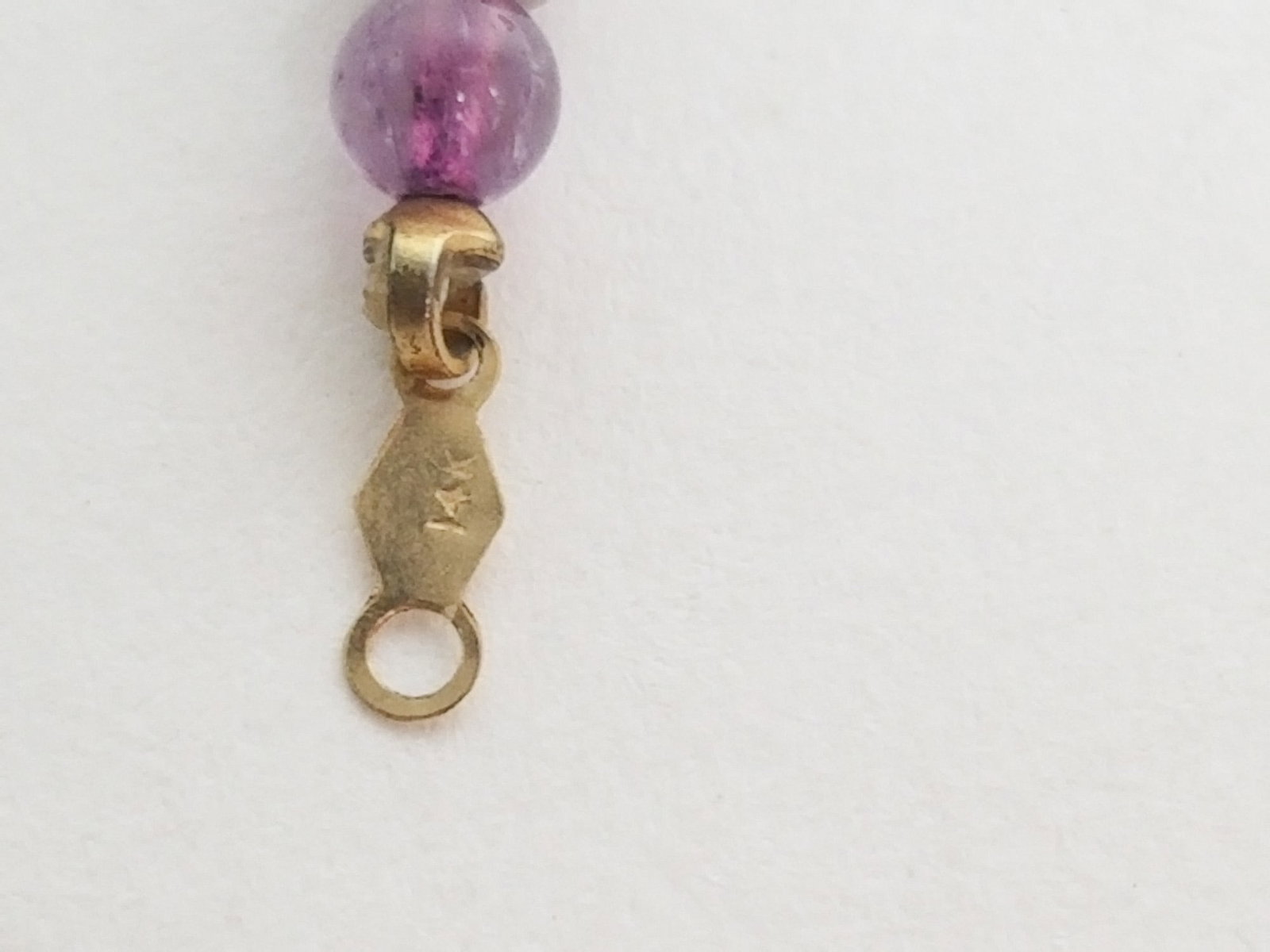 Vintage Purple Stone Bracelet with 14kt Gold Clasp - 3