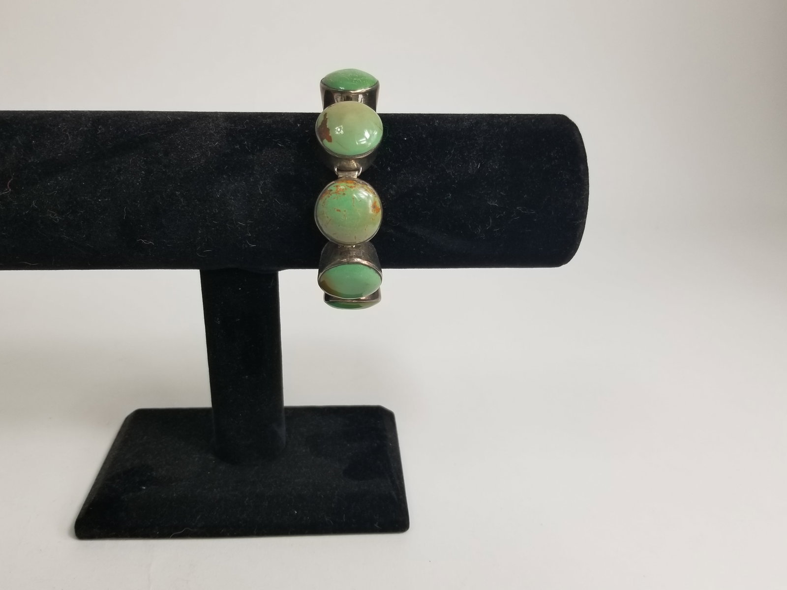 Natural Stone Sterling Silver Bracelet: Natural Stone Sterling Silver Bracelet, marked 925, total weight 54.2g Literature Brooks Auction – Online Auction Terms & Conditions
