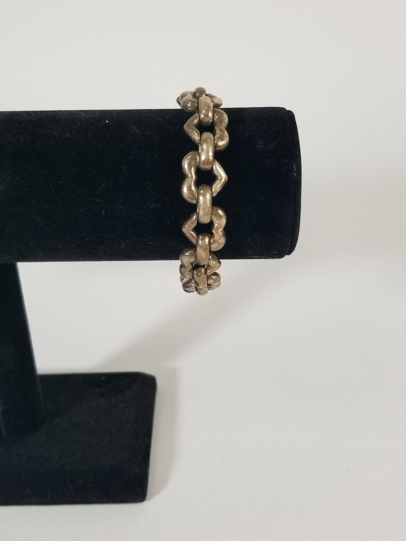 Heart Link Sterling Silver Bracelet: Heart Link Sterling Silver Bracelet, marked 925, total weight 52.9g Literature Brooks Auction – Online Auction Terms & Conditions