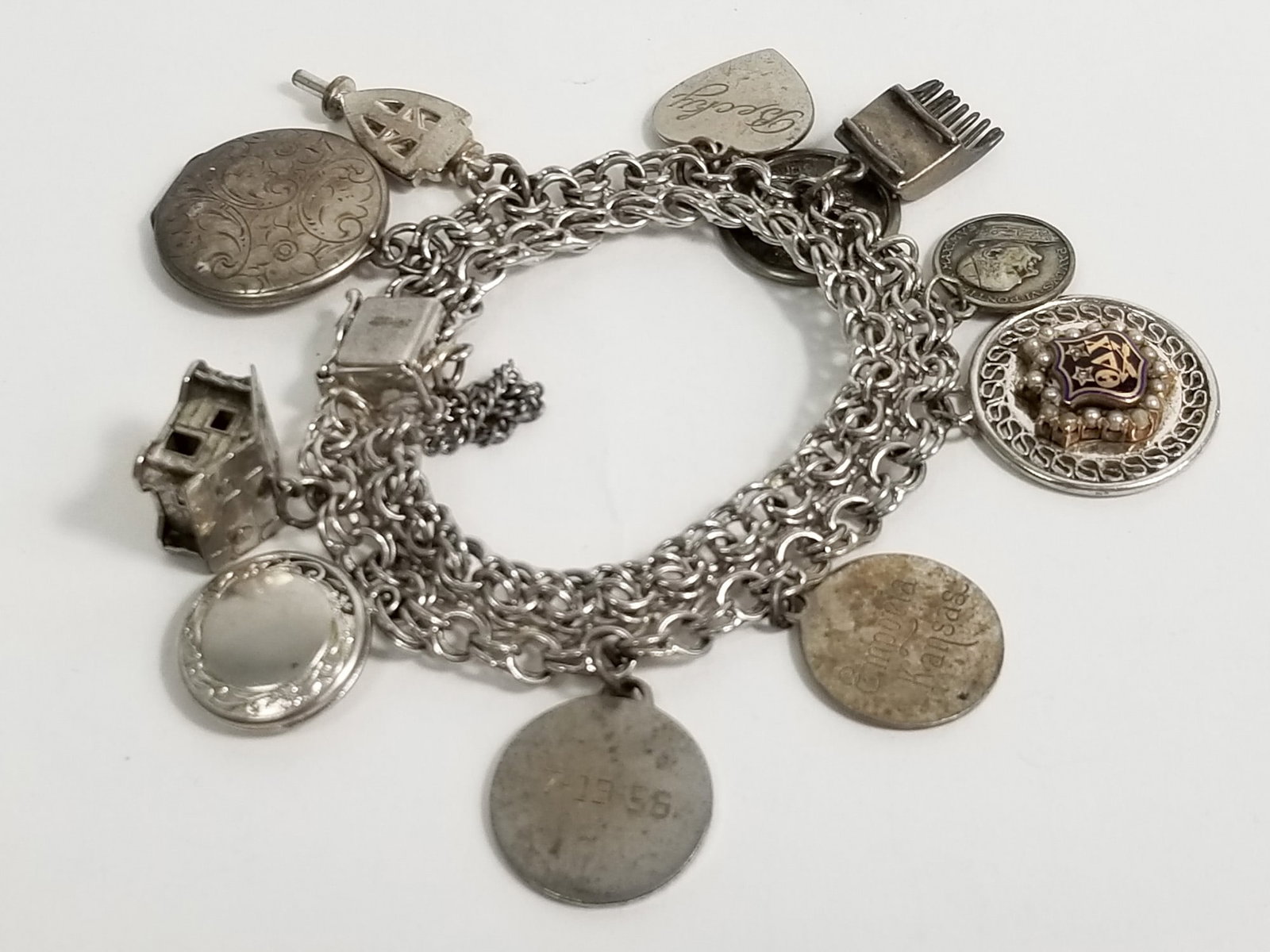 Vintage Sterling Silver Charm Bracelet (1 of 3)