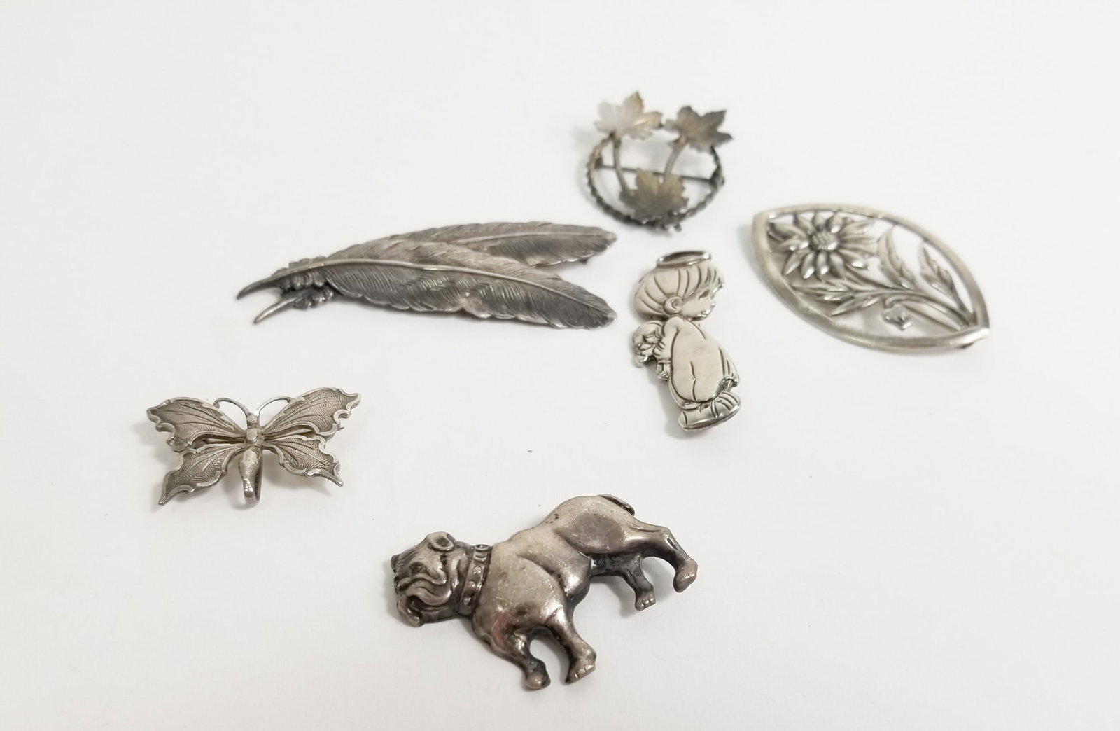 Six Modern Sterling Silver Brooches (1 of 7)