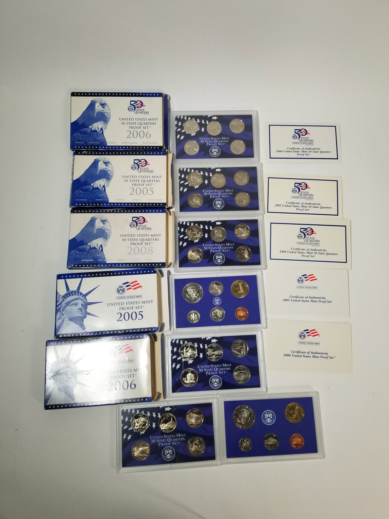 2005/2006 United States Proof Set and 2005, 2006, and 2008 Fifty State Quarter proof Set: 2005/2006 United States Proof Set and 2005, 2006, and 2008 Fifty State Quarter proof Set Literature Brooks Auction – Online Auction Terms & Conditions