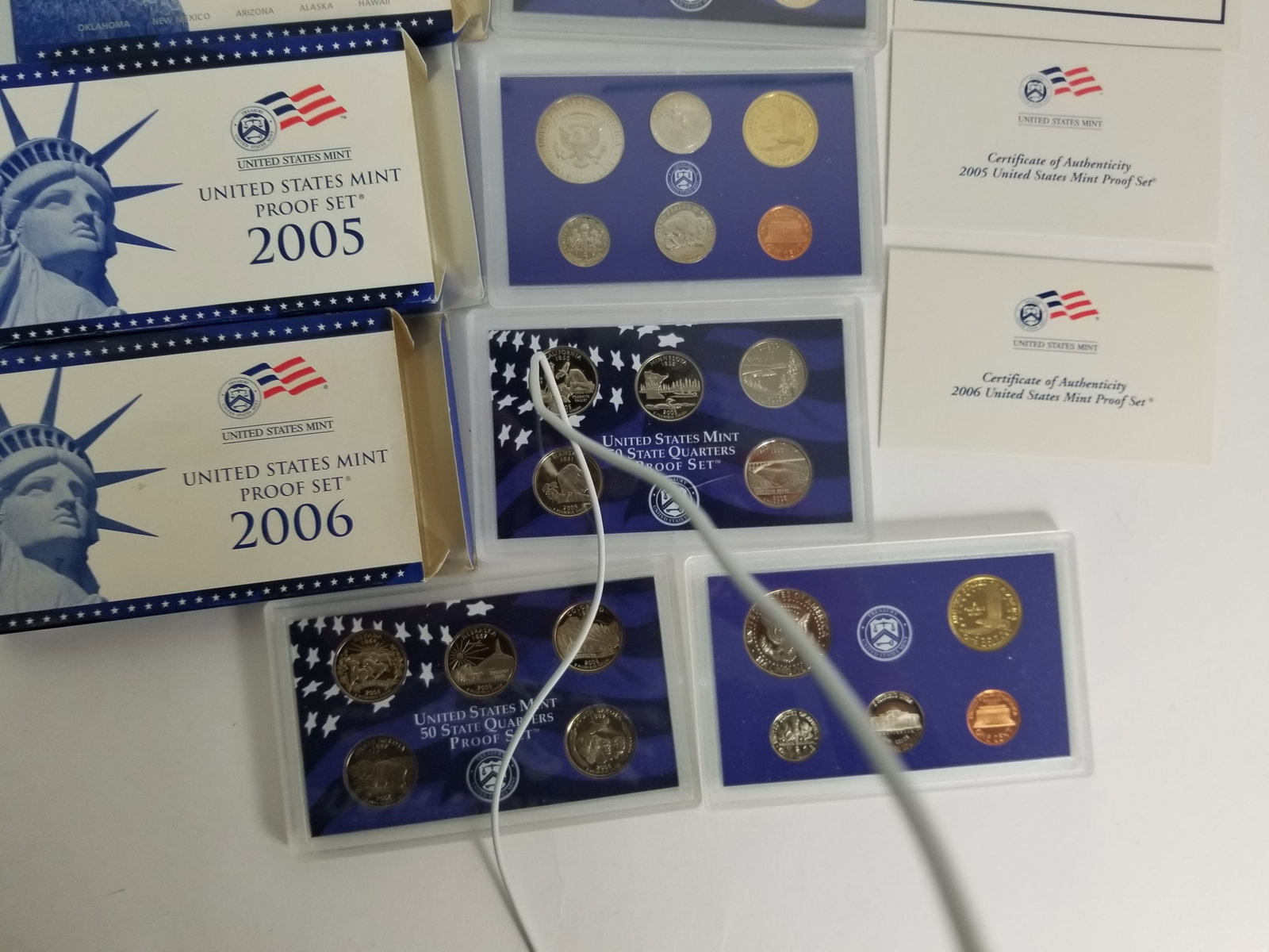 2005/2006 United States Proof Set and 2005, 2006, and 2008 Fifty State Quarter proof Set - 3