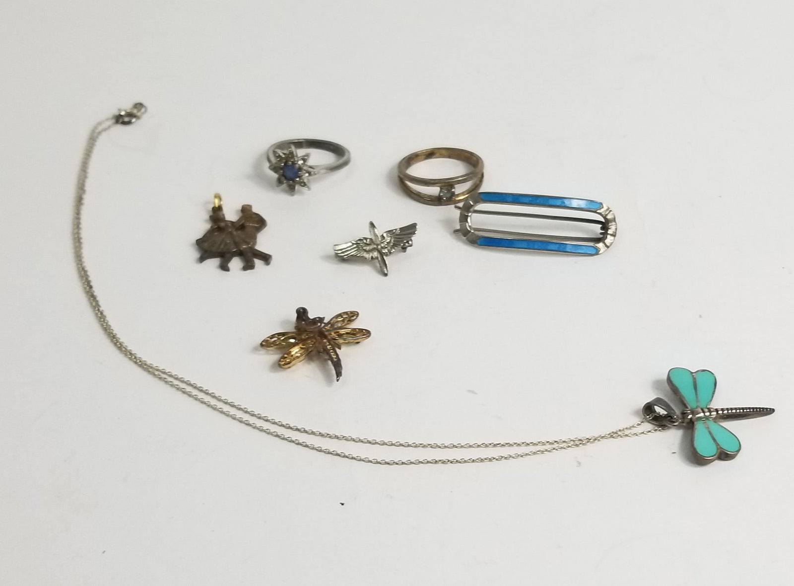 Assortment of Sterling Silver Jewelry: Assortment of Sterling Silver Jewelry, Marked 925, weight 21.7g Ring Sizes 7 & 9 Literature Brooks Auction – Online Auction Terms & Conditions