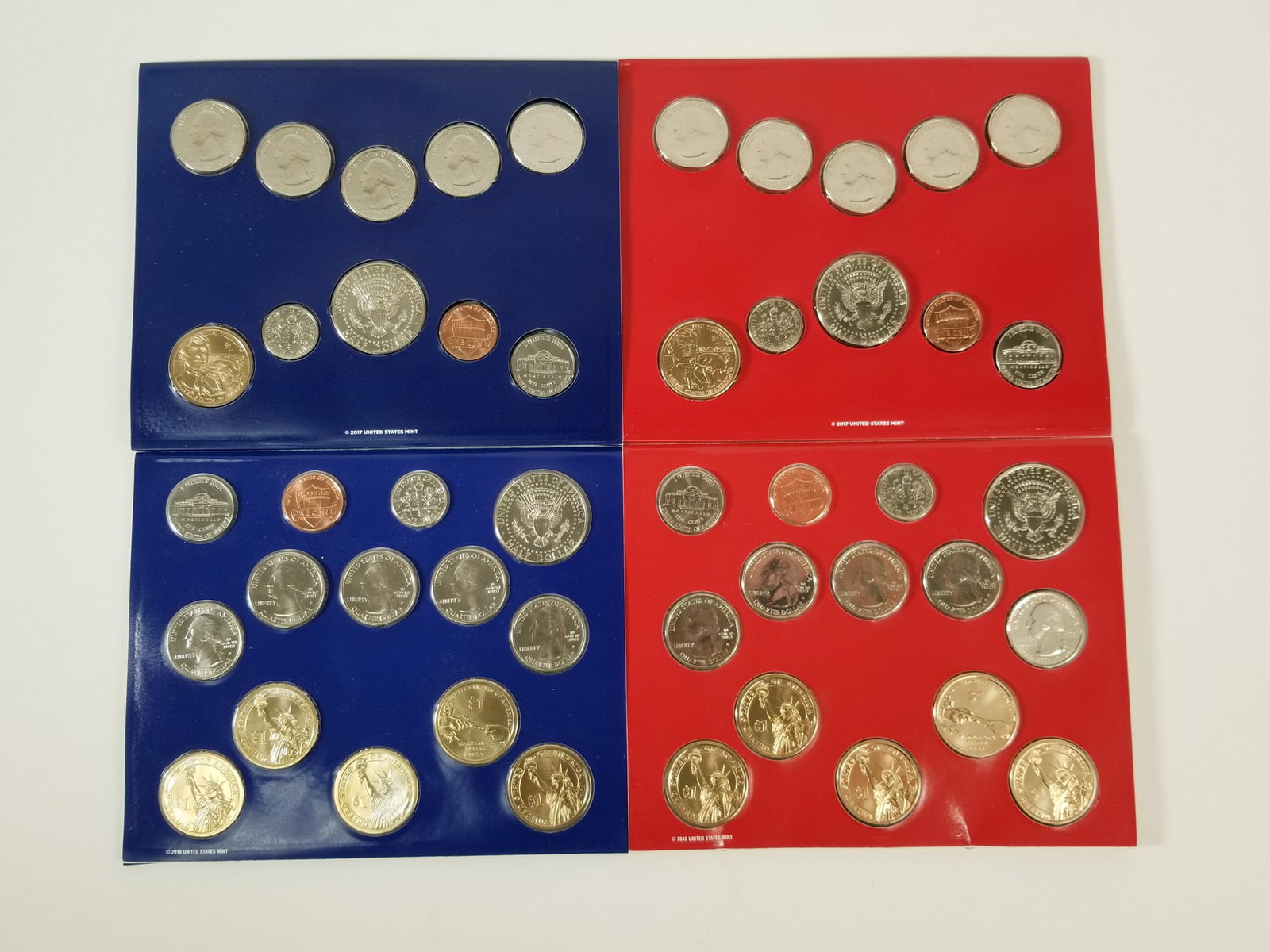 2018 and 2011 Uncirculated Coin sets Denver and Philadelphia Mint 4 Sets Total - 2