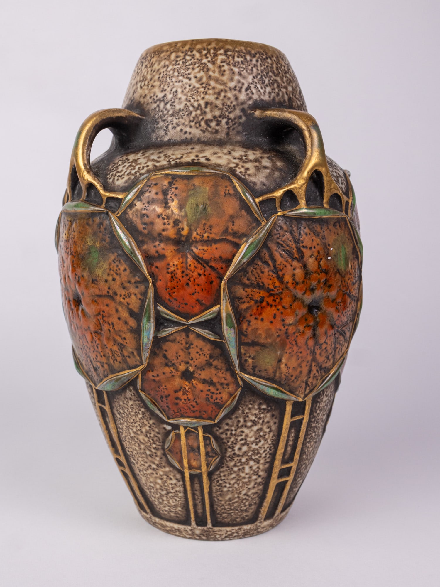 Paul Dachsel for Ernst Wahliss Four Handled Amphora Ceramic Vase (1 of 6)