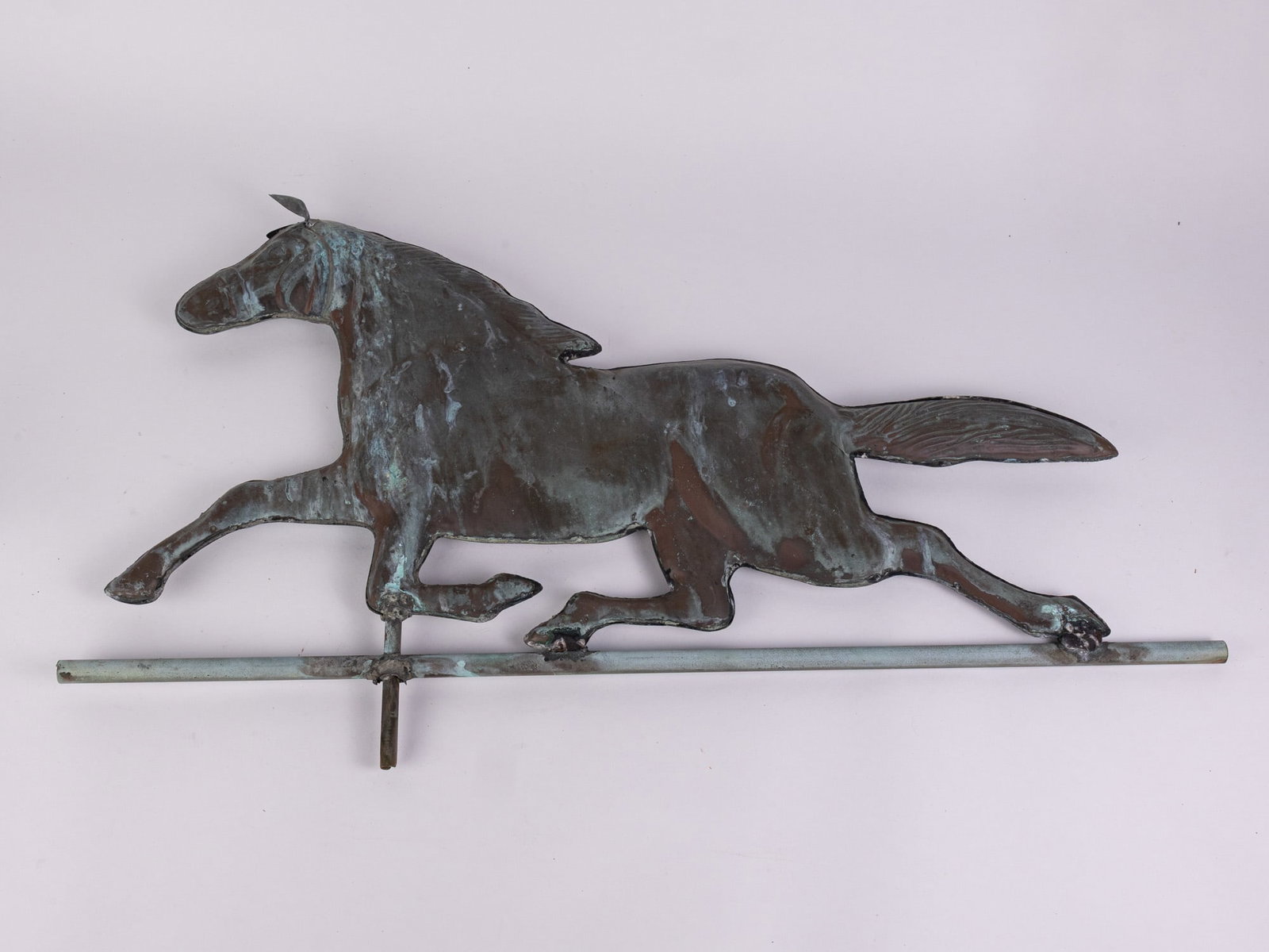 Patinated Copper Primitive Running Horse Weathervane (1 of 6)