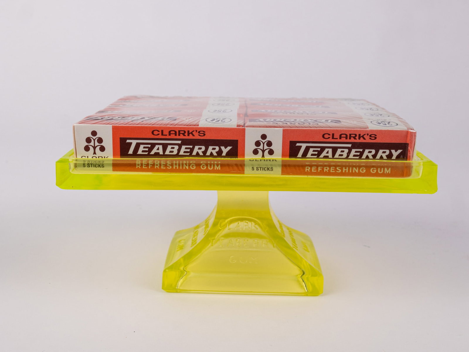 Clark's Teaberry Gum Uranium Glass Stand: Includes the gum! We however don't recommend trying a piece! Literature Brooks Auction – Online Auction Terms & Conditions Contact: (856) 694-2960 | info@brooks.auction READ BEFORE YOU BID: We