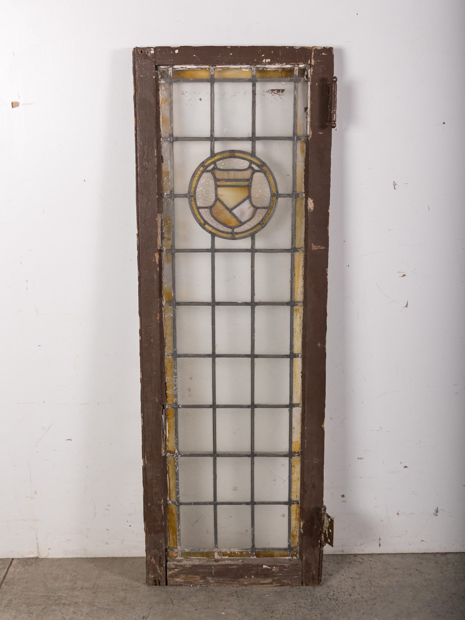 Antique Shield Motif Stained Glass Panel (1 of 8)