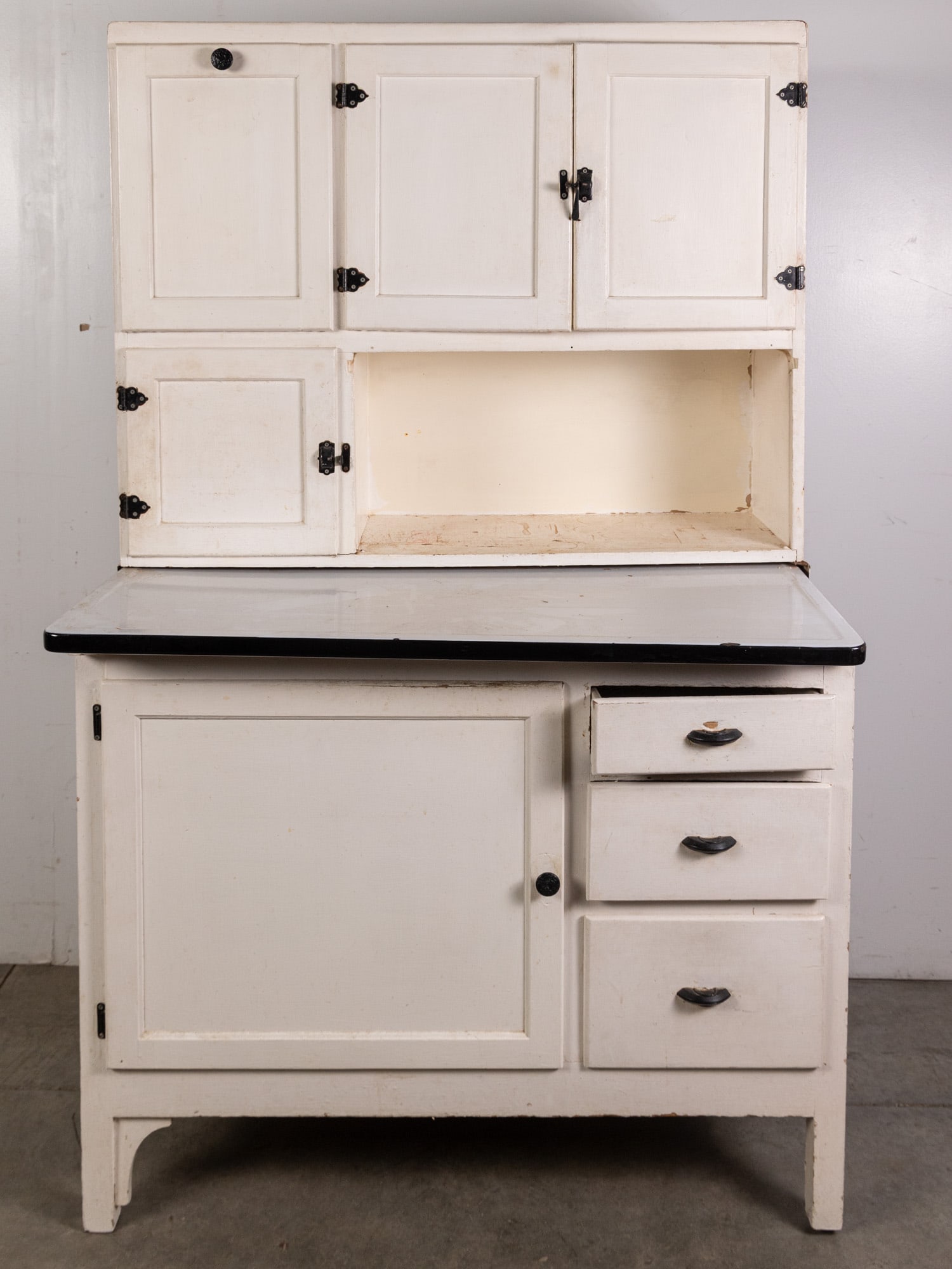 Vintage Black & White Hoosier Kitchen Cabinet (1 of 5)
