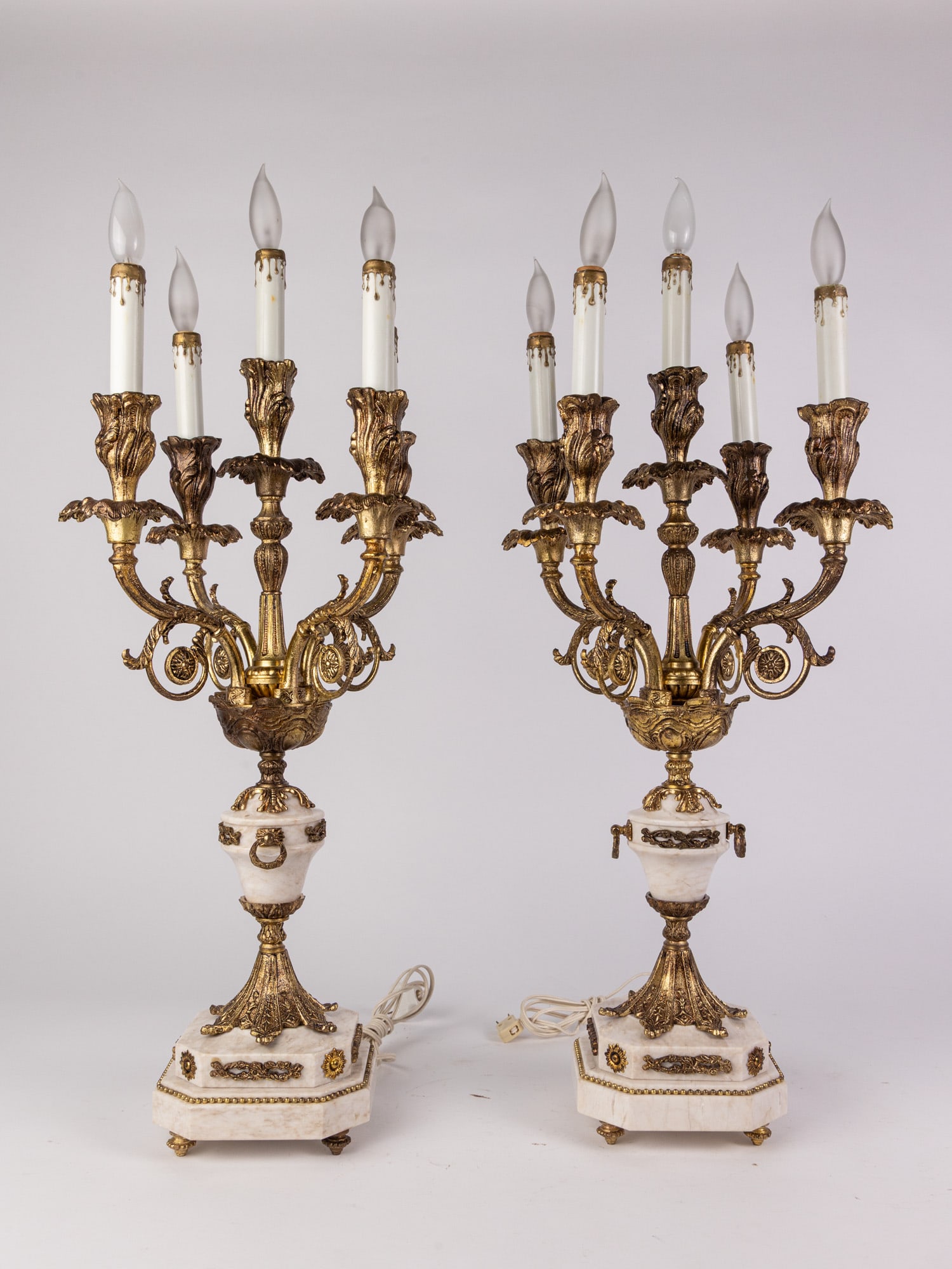 Pair of Vintage Antique Style Ornate Electric Candelabras: Pair of Vintage Antique Style Ornate Electric Candelabras Size 29" H Literature Brooks Auction – Online Auction Terms & Conditions Contact: (856) 694-2960 | info@brooks.auction READ BEFORE YOU
