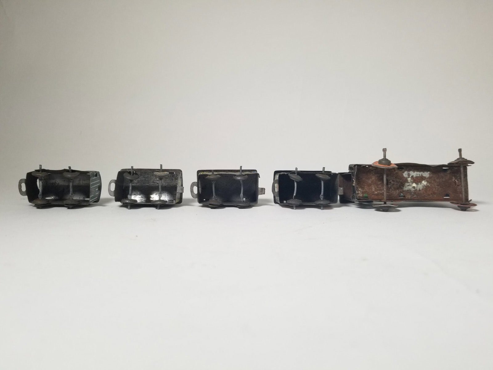 Antique German Penny Toy Tin Litho Locomotive Train Set - 3