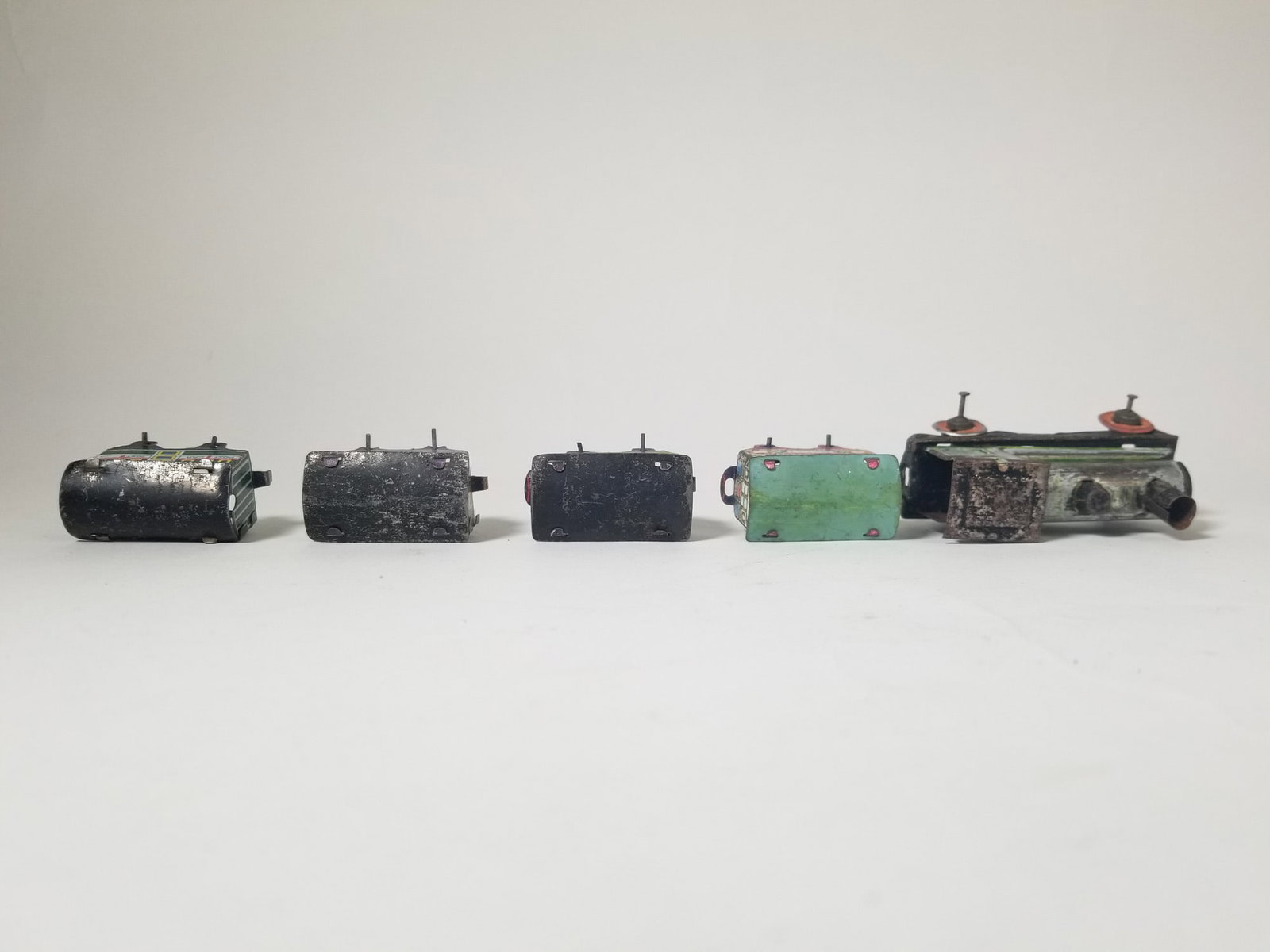 Antique German Penny Toy Tin Litho Locomotive Train Set - 4